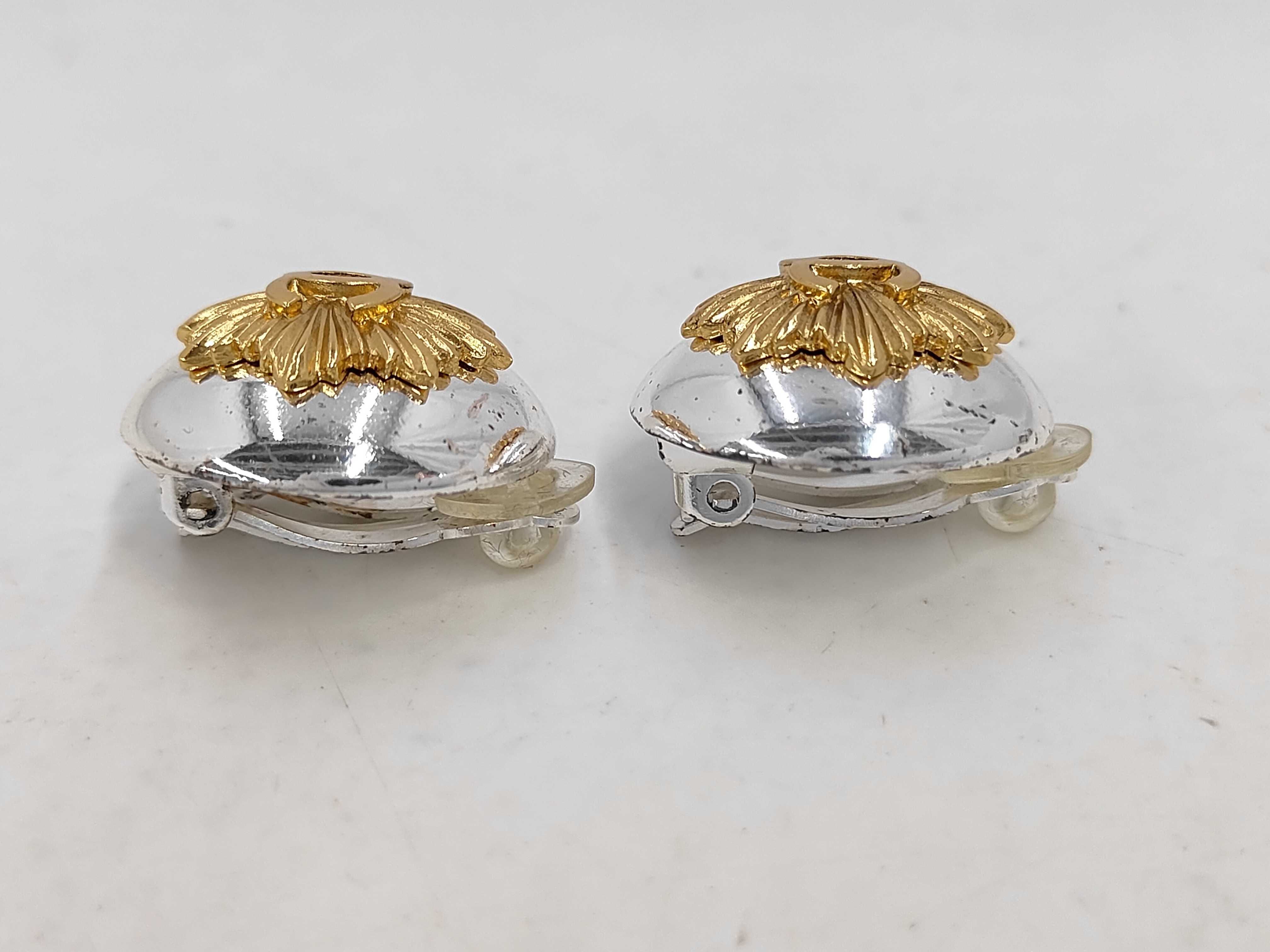 Round Coco Sunbeam Gold x Silver Earrings — view 3