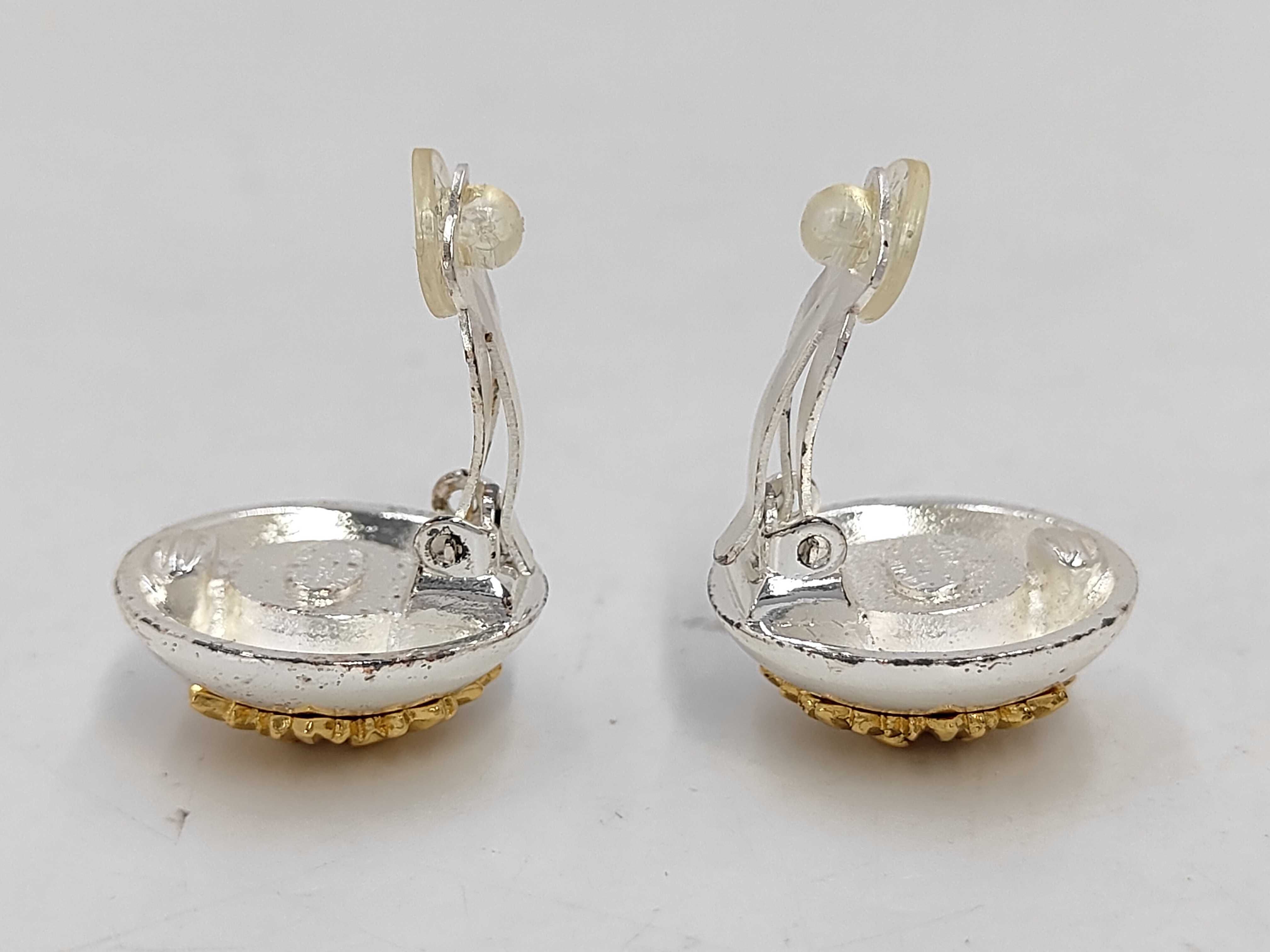 Round Coco Sunbeam Gold x Silver Earrings — view 5