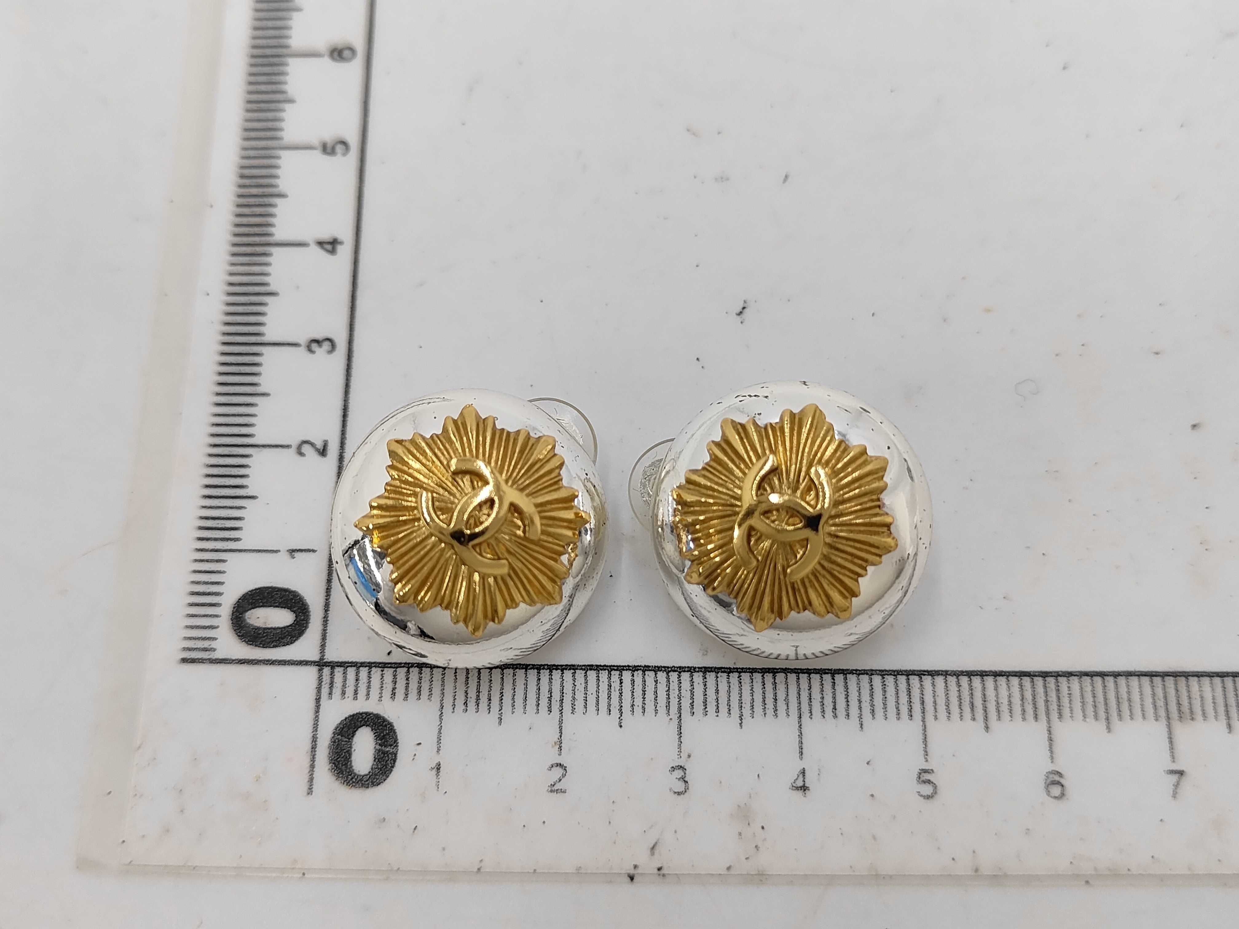 Round Coco Sunbeam Gold x Silver Earrings — view 6