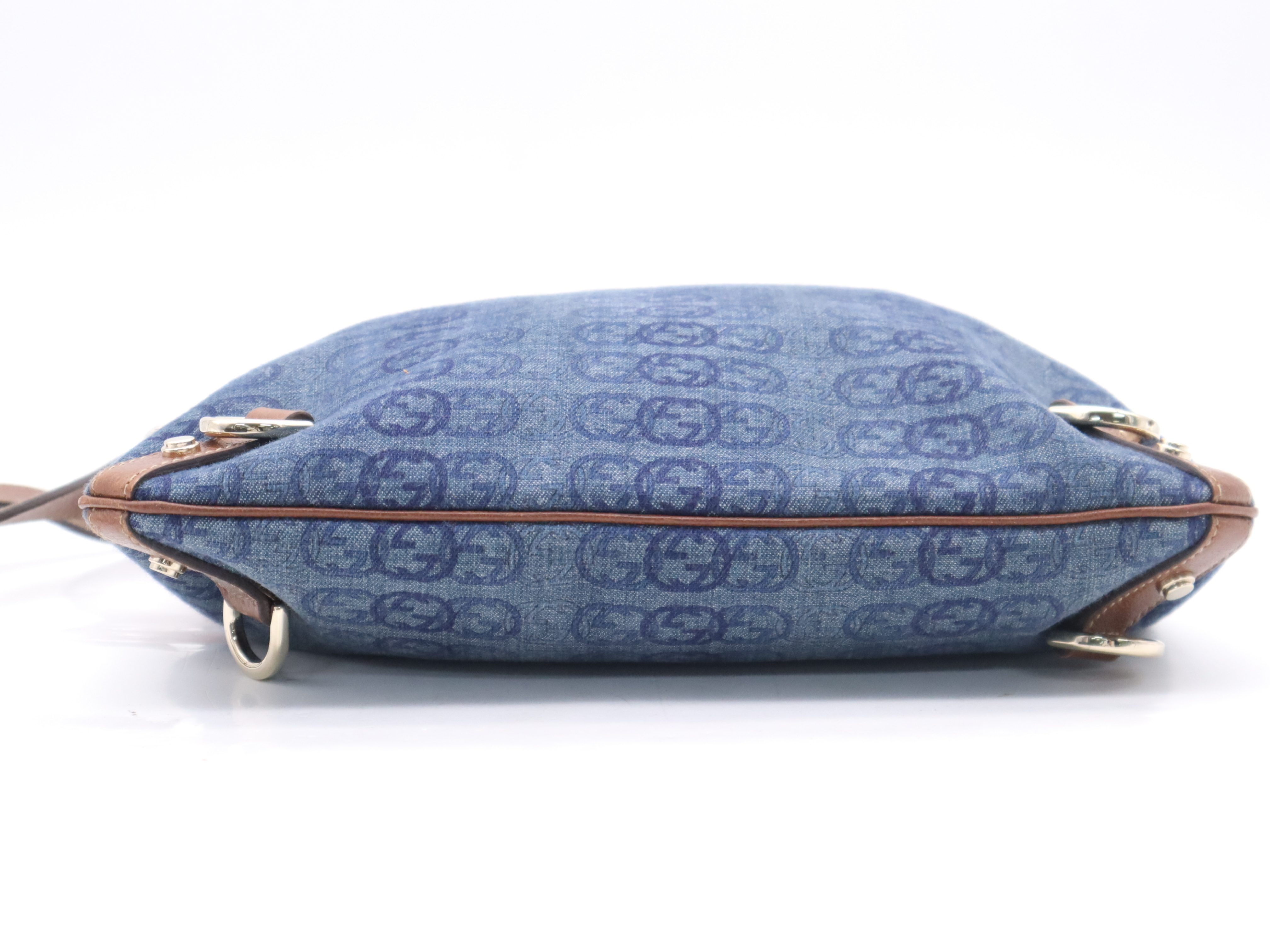 131326 Denim Interlocking G Shoulder Bag Blue Gold Hardware Shoulder Bag — view 4