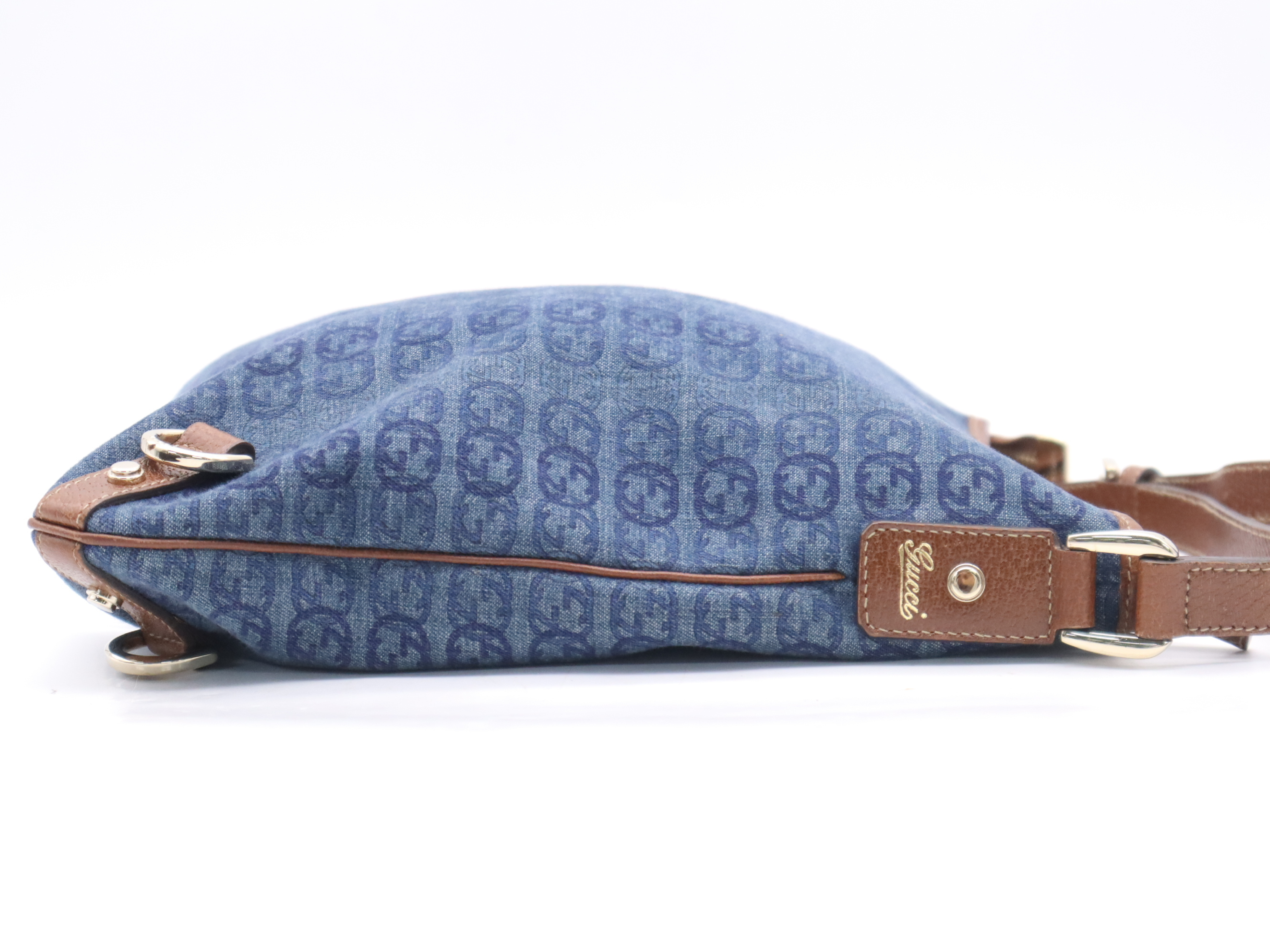 131326 Denim Interlocking G Shoulder Bag Blue Gold Hardware Shoulder Bag — view 5