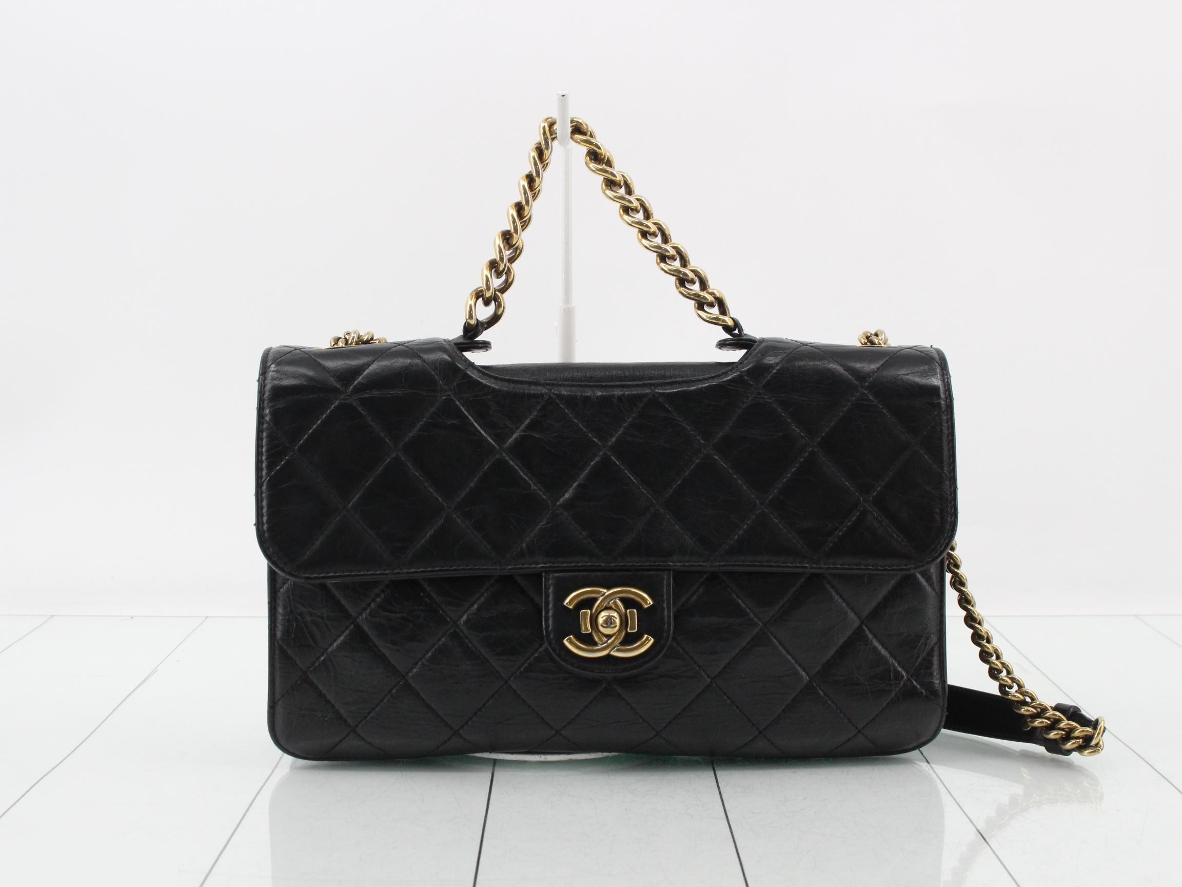 Matelassé Leather 2-Way Handbag/Chain Semi-Shoulder Bag