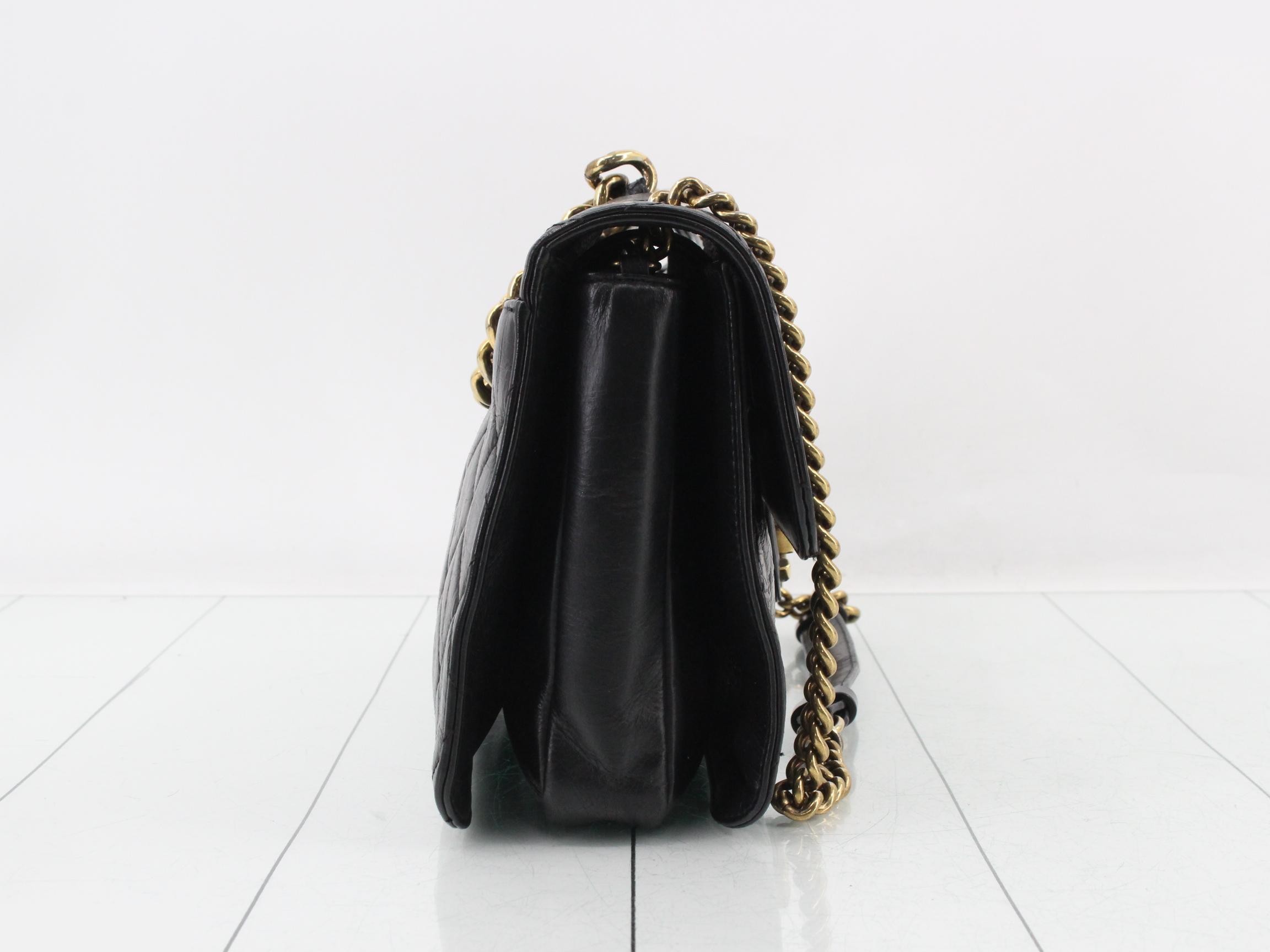 Matelassé Leather 2-Way Handbag/Chain Semi-Shoulder Bag — view 4