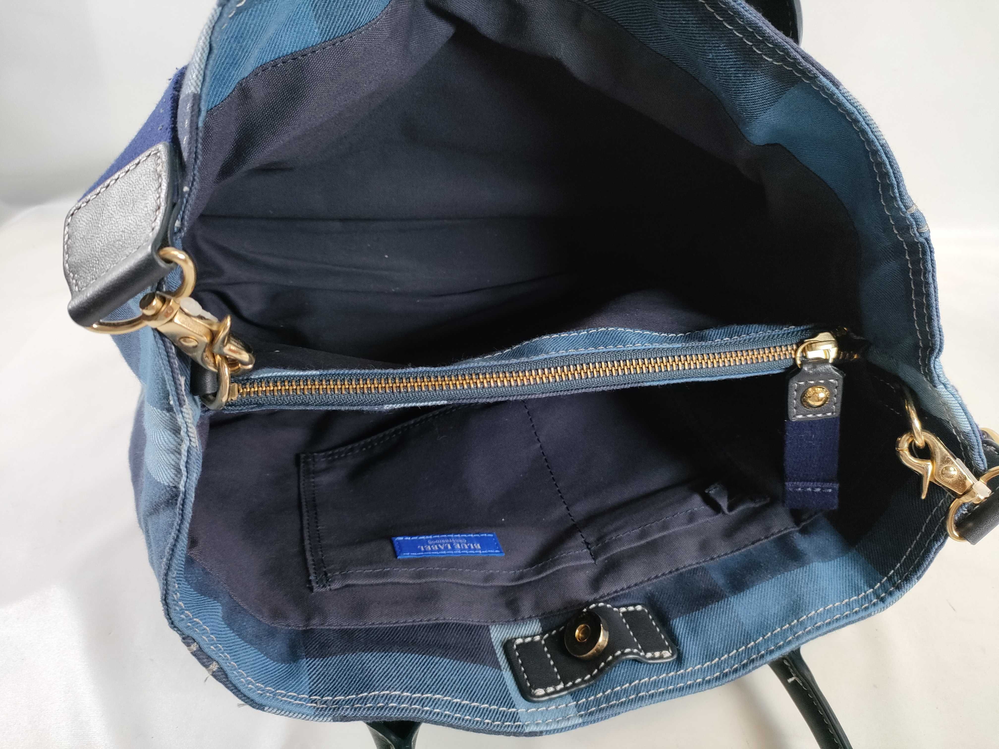 Blue Label Denim Nova Check 2-Way Shoulder Bag with Strap (Handbag) — view 9