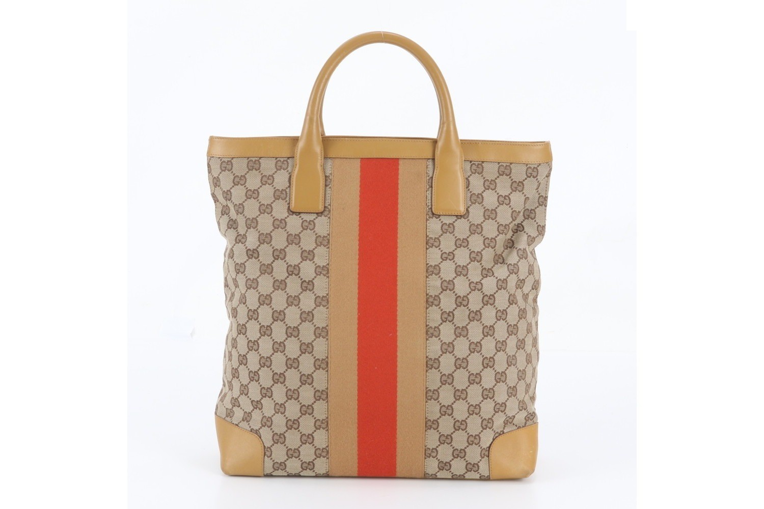 GG Canvas Sherry Line 002 1093 Leather Tote Bag