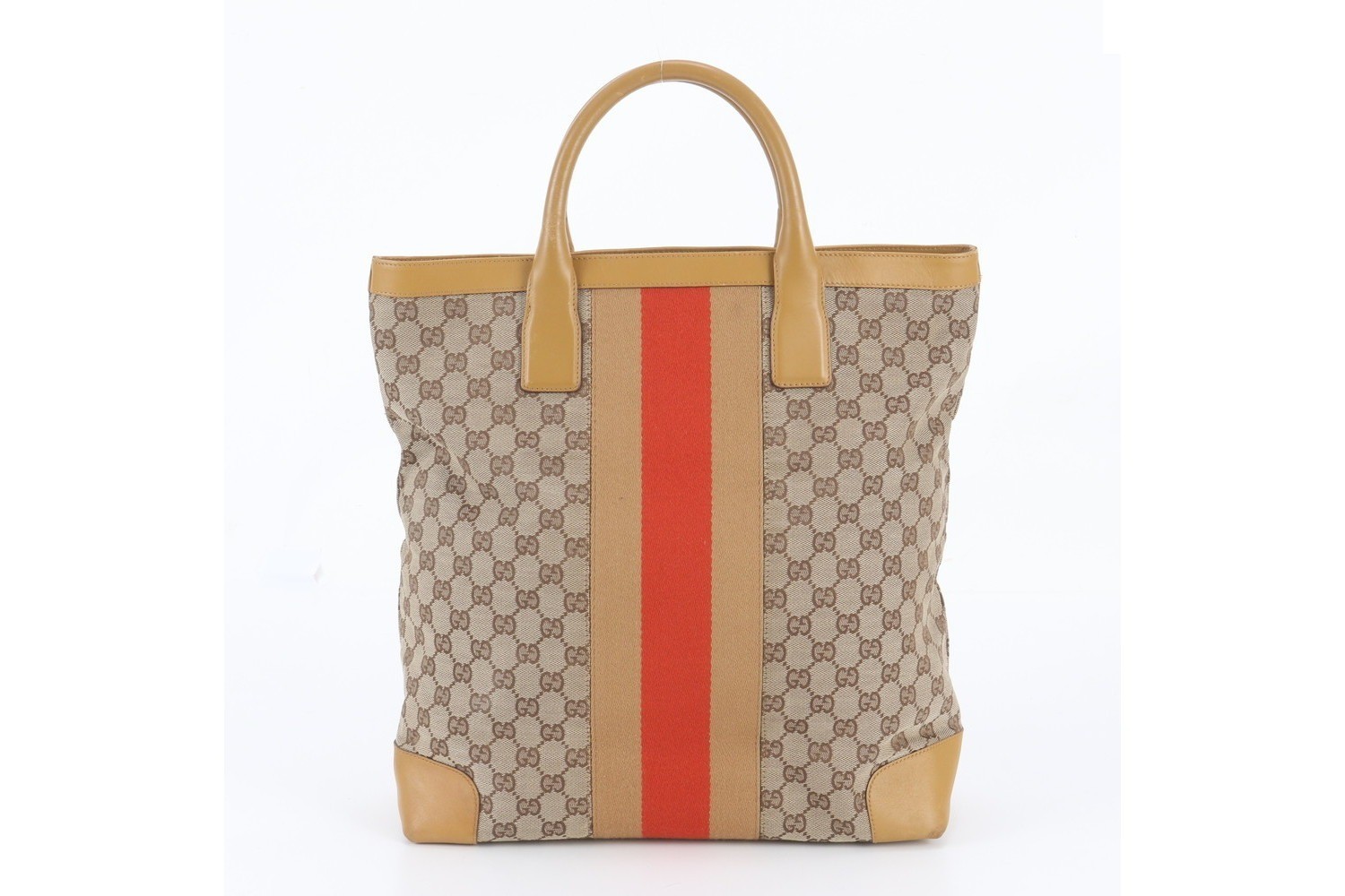 GG Canvas Sherry Line 002 1093 Leather Tote Bag — view 3