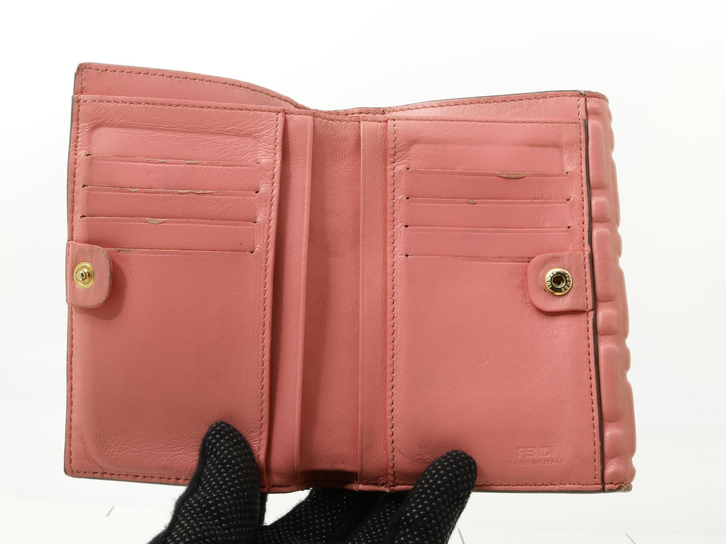 Baguette Tri-fold Wallet, Embossed Leather, with Dust Bag — view 4