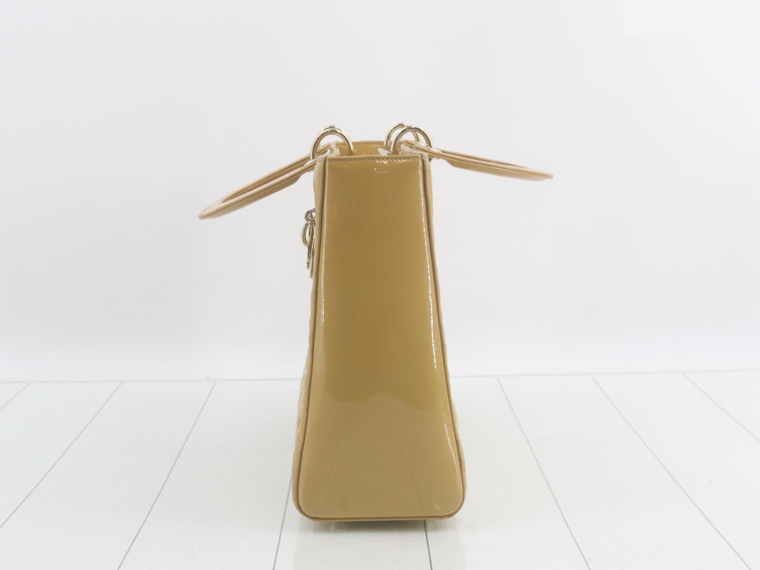 Lady Dior Cannage Enamel Handbag — view 3