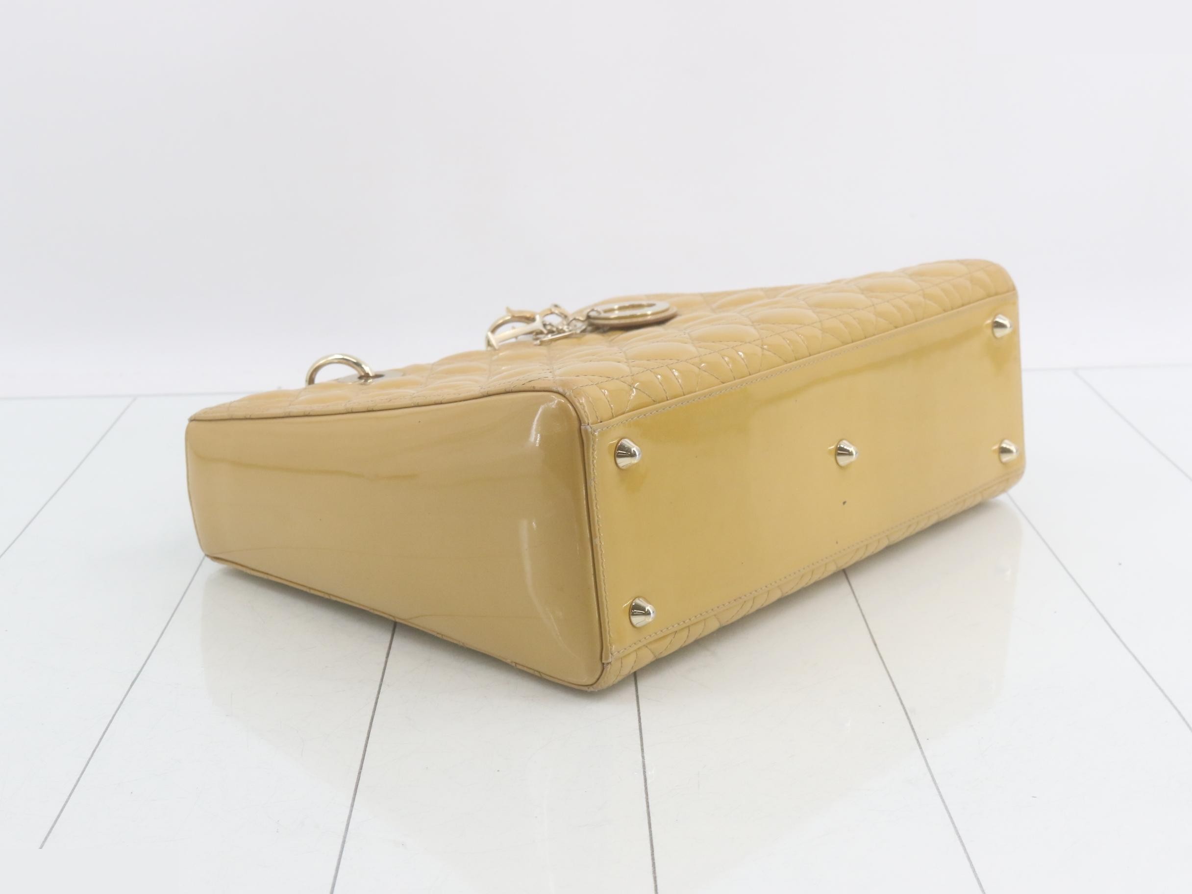 Lady Dior Cannage Enamel Handbag — view 5