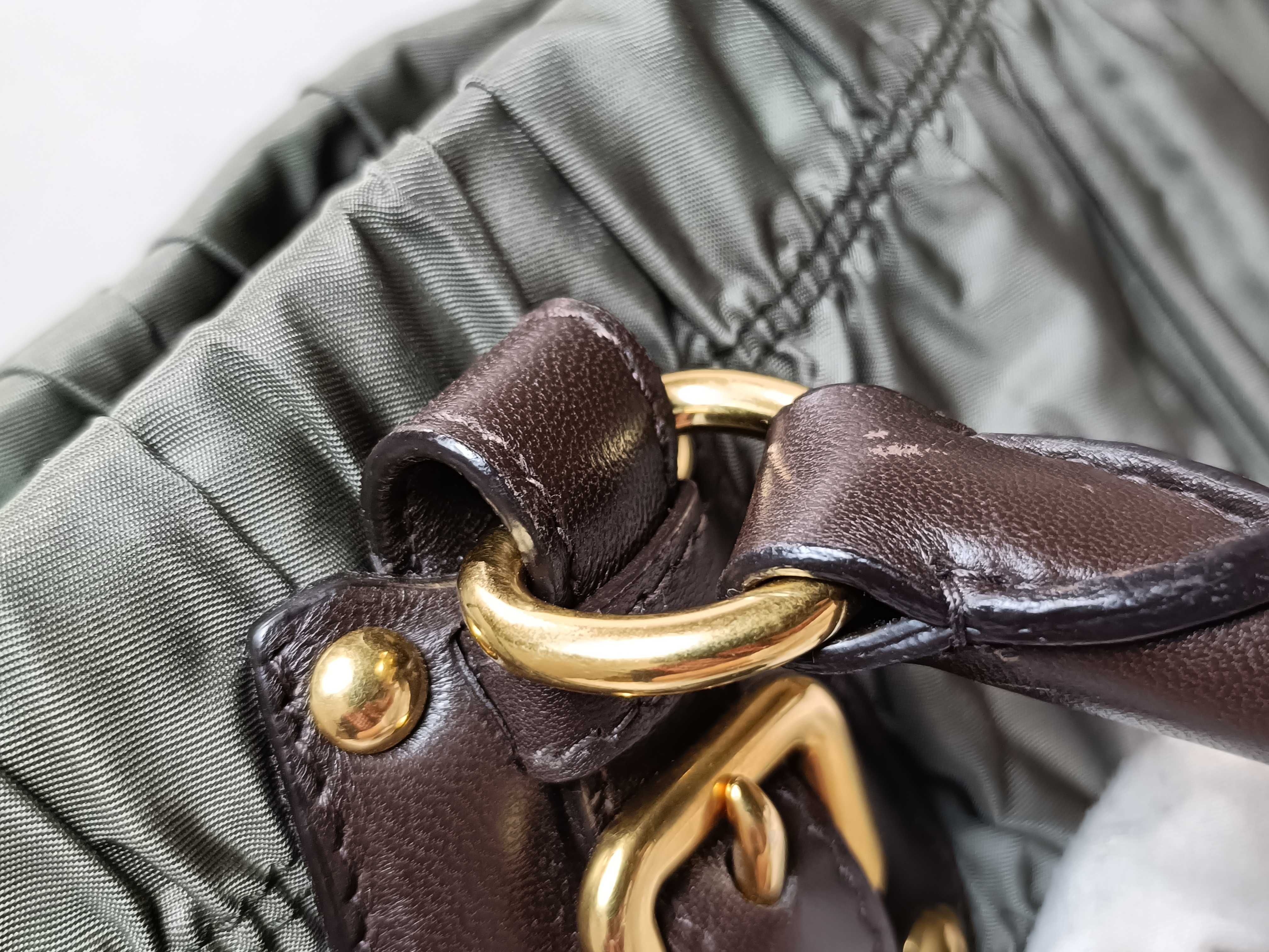 Nylon Handbag, Khaki/Green — view 5