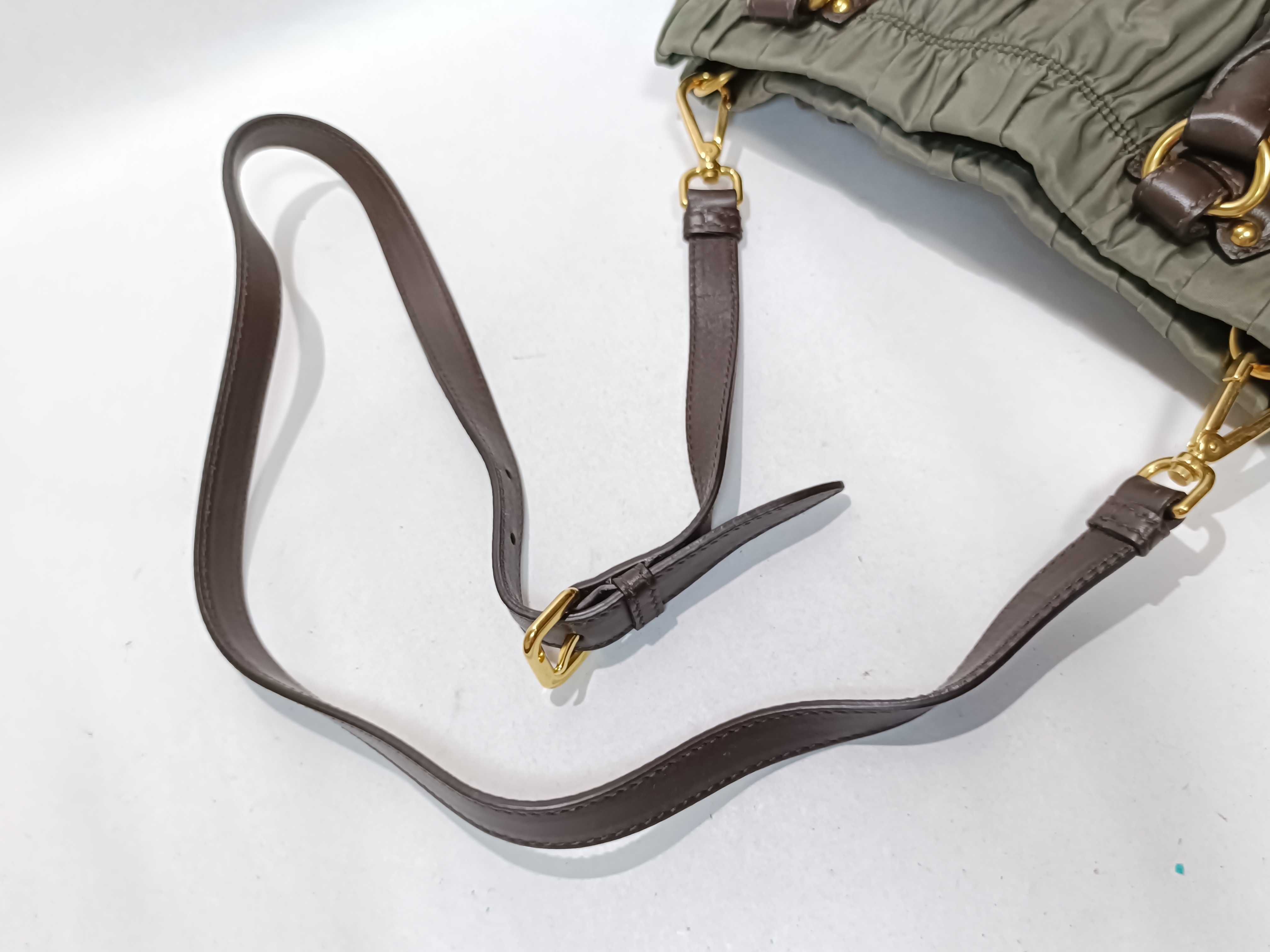 Nylon Handbag, Khaki/Green — view 6