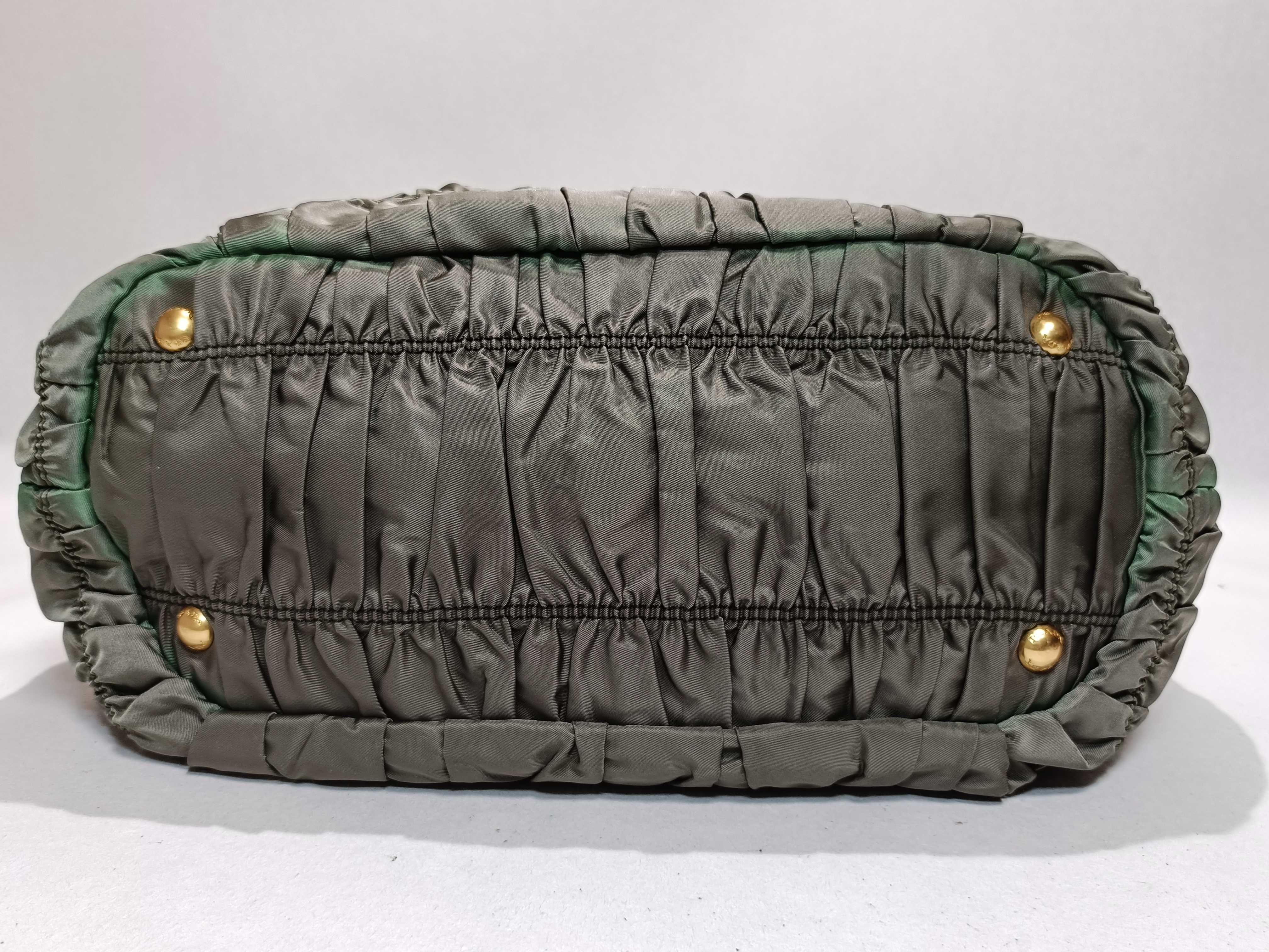 Nylon Handbag, Khaki/Green — view 7