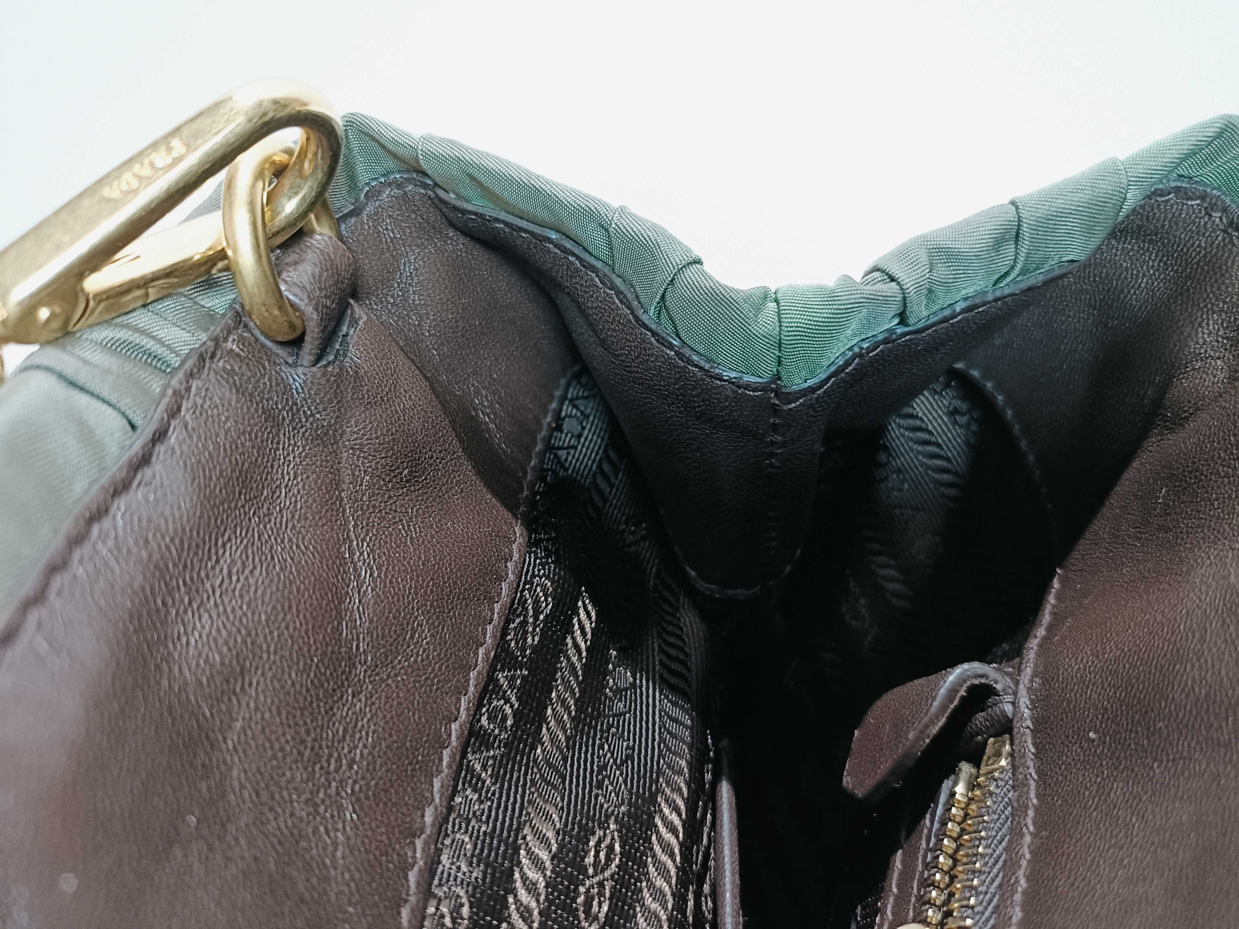 Nylon Handbag, Khaki/Green — view 9