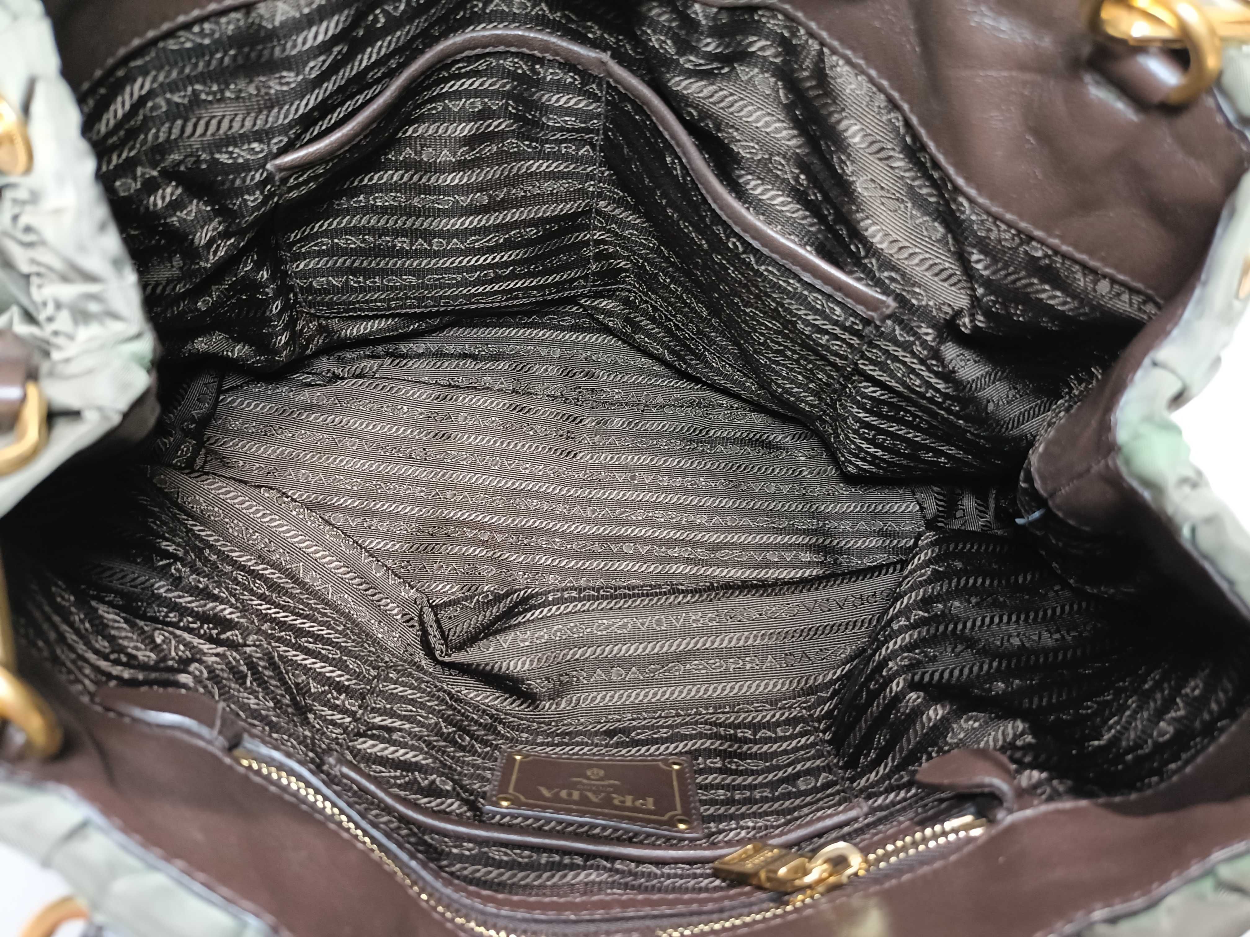 Nylon Handbag, Khaki/Green — view 10