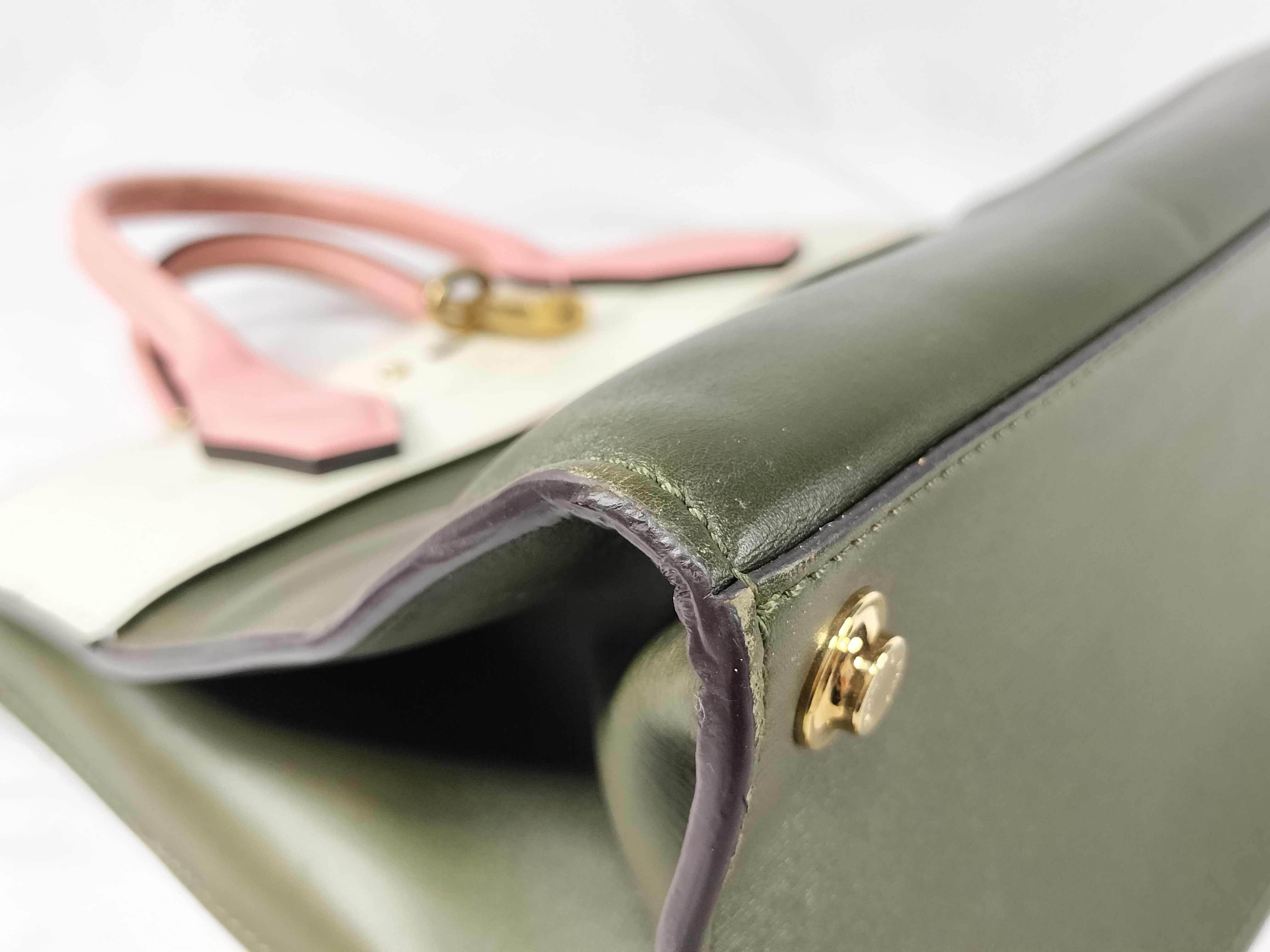 Taurillon City Steamer Pink/Green Handbag — view 6
