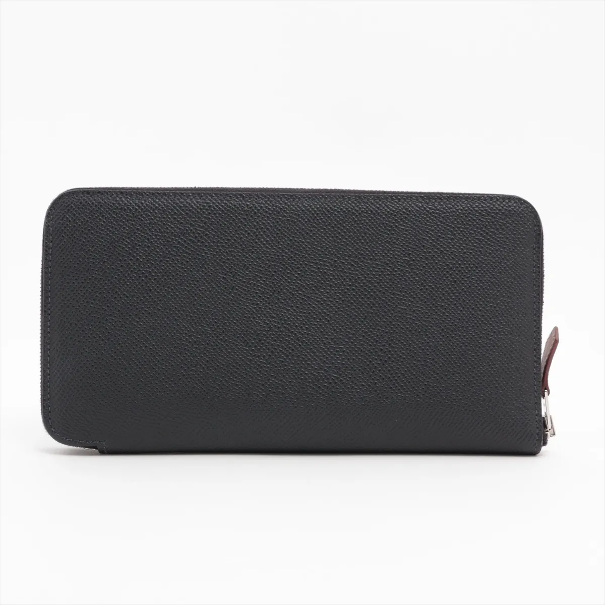 Azap Long Silk-in Vaux Epson Round Zip Wallet Black Silver Hardware K:2025 — view 2