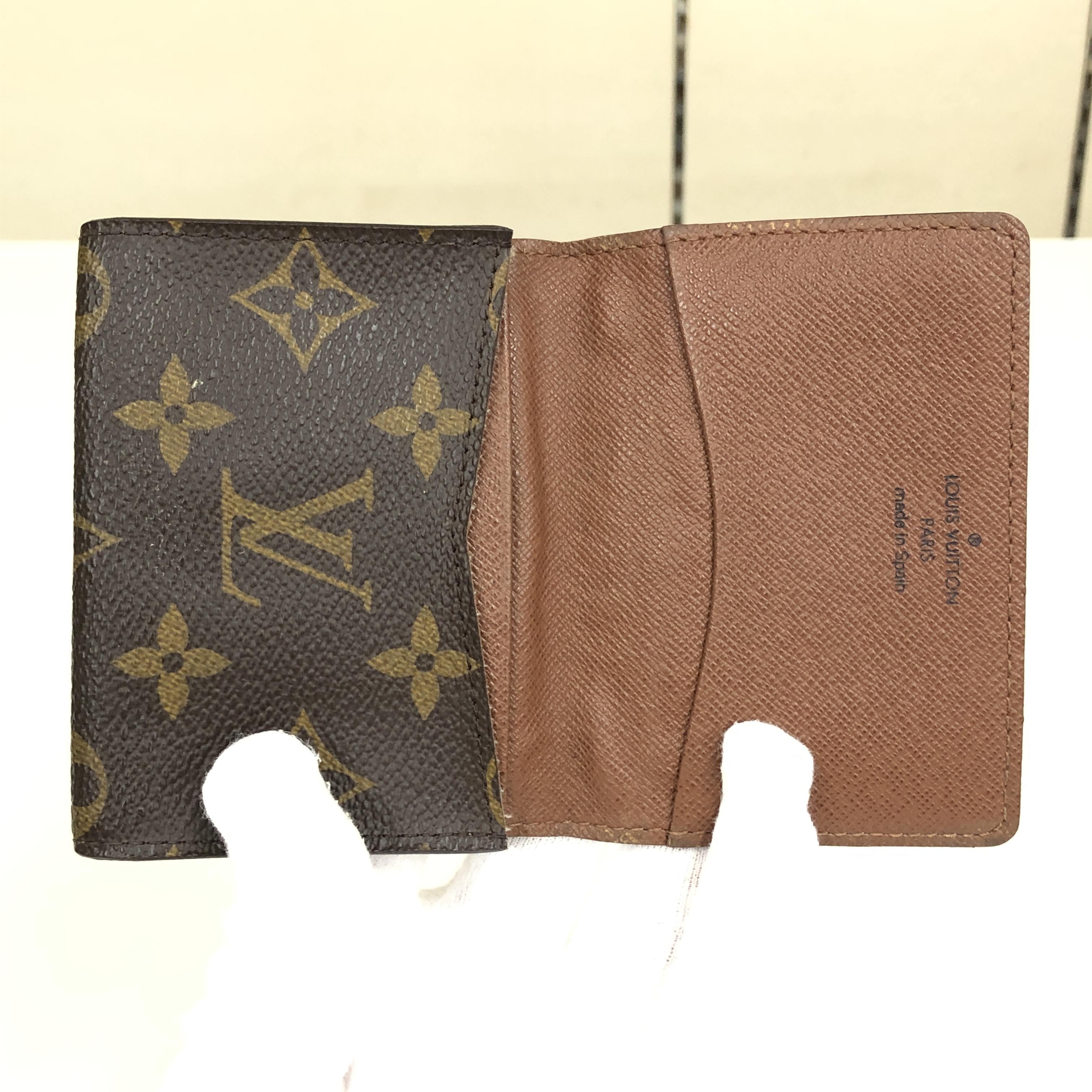 No stickiness Louis Vuitton Monogram Enveloppe Carte de Visite M62920 Card Case CA4028 Business Card Holder Pass Case Made in Spain Card Case — view 7