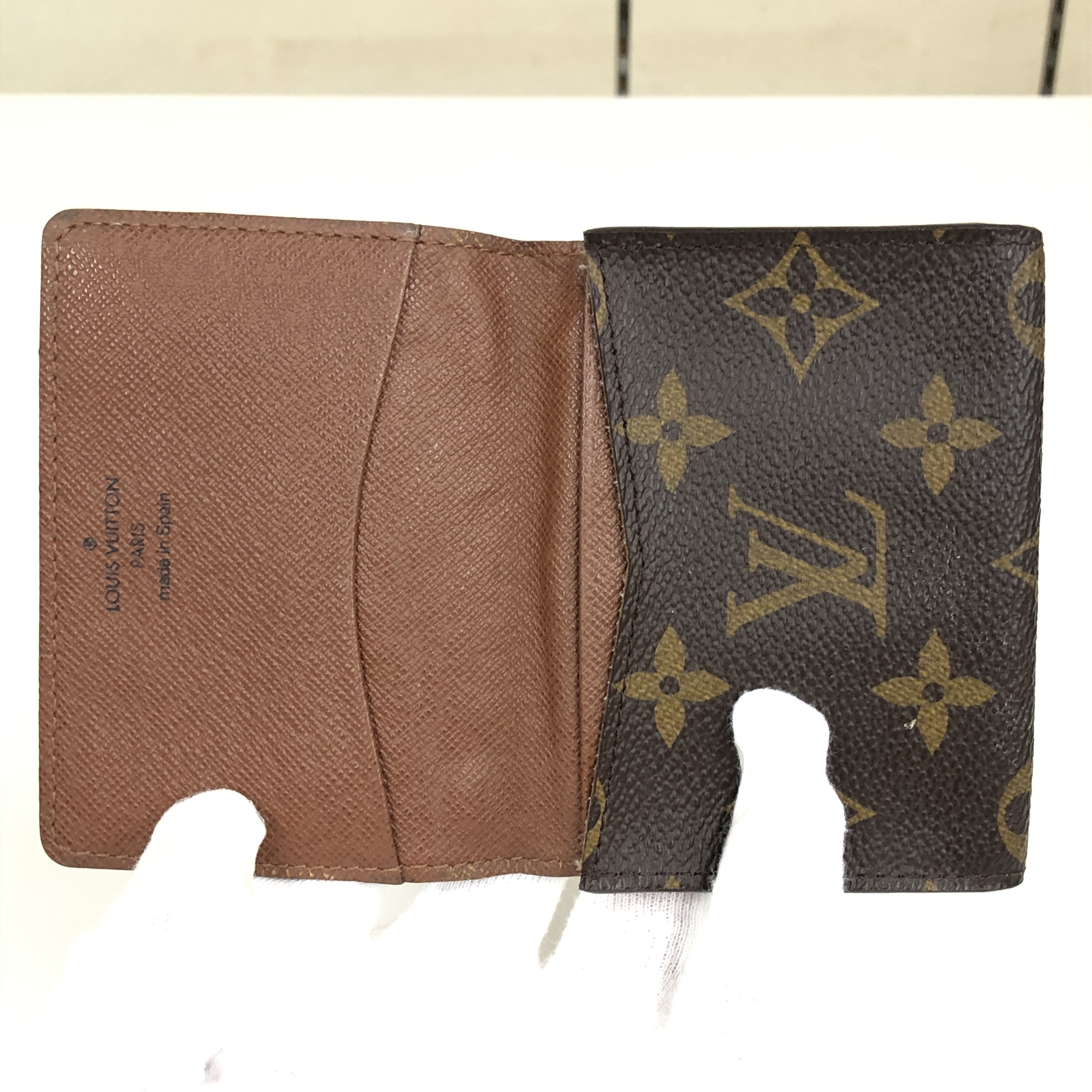 No stickiness Louis Vuitton Monogram Enveloppe Carte de Visite M62920 Card Case CA4028 Business Card Holder Pass Case Made in Spain Card Case — view 8