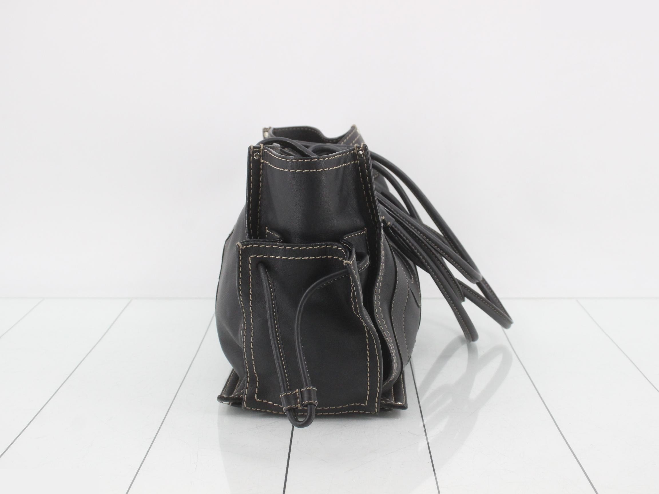 Leather shopper tote — view 3