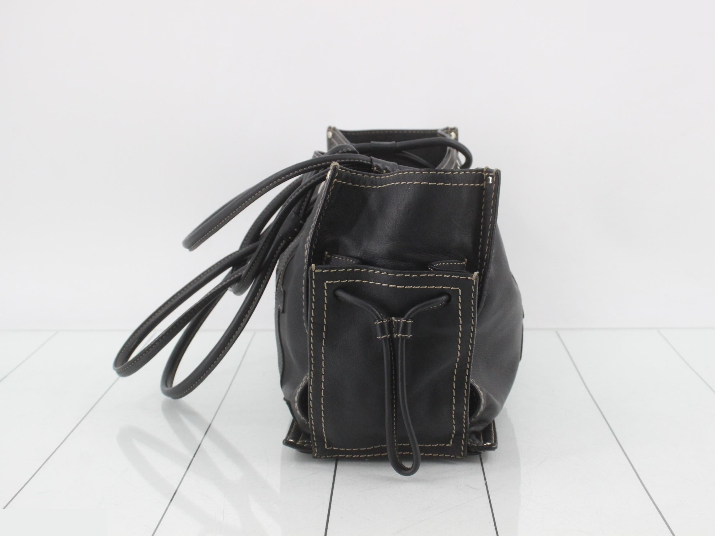 Leather shopper tote — view 4