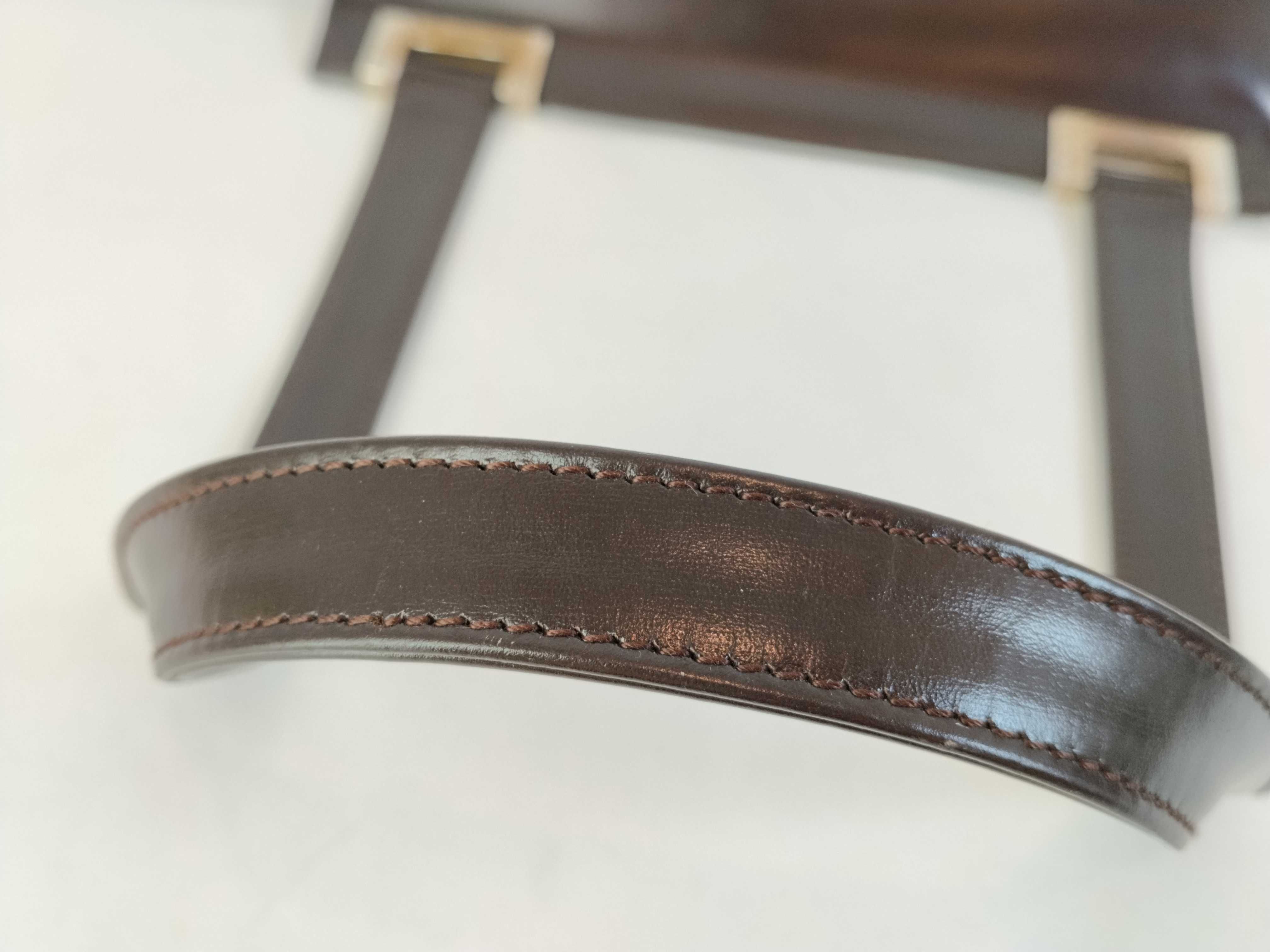 Vintage Tom Ford Era Leather Dark Brown Shoulder Bag Handbag — view 4