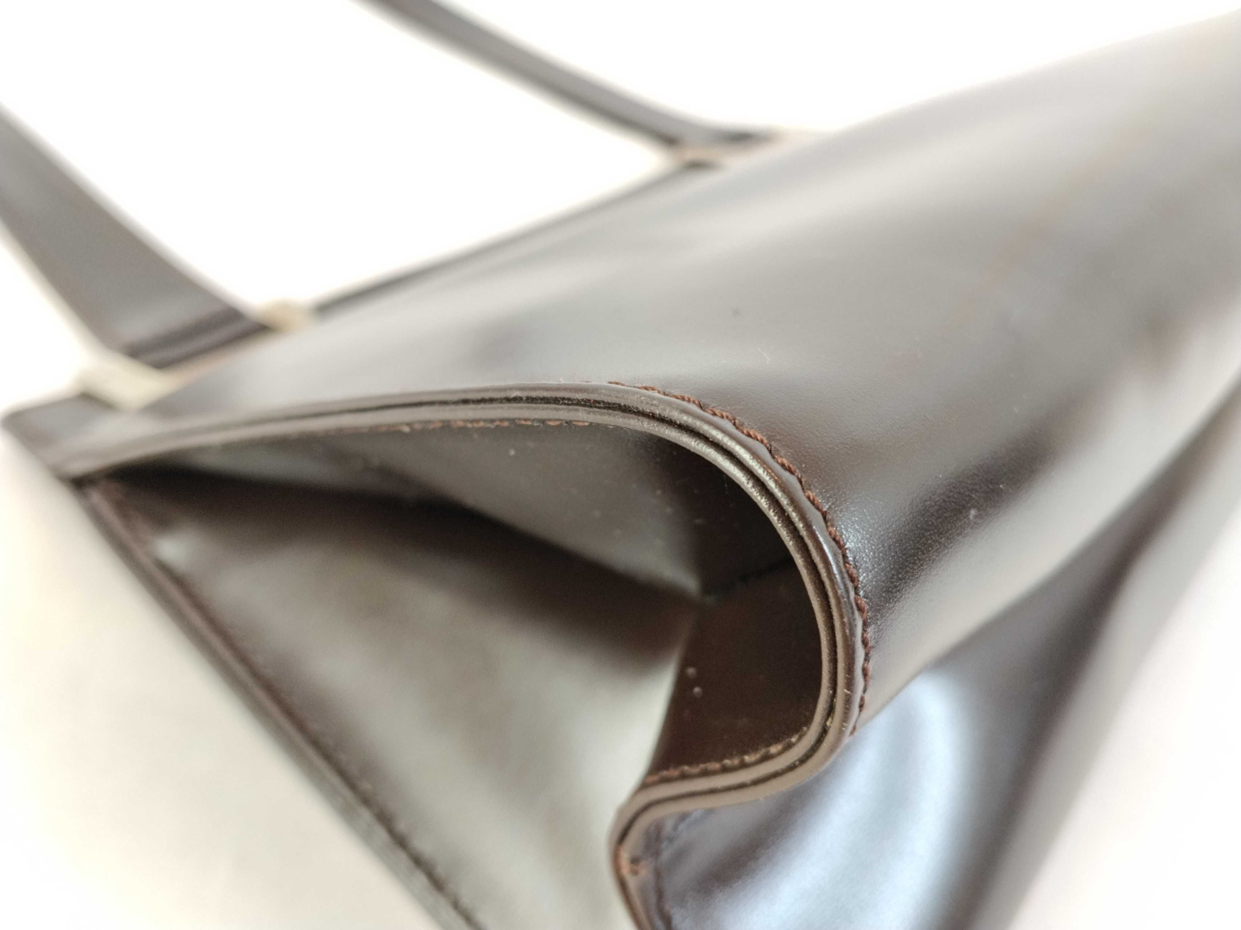Vintage Tom Ford Era Leather Dark Brown Shoulder Bag Handbag — view 6