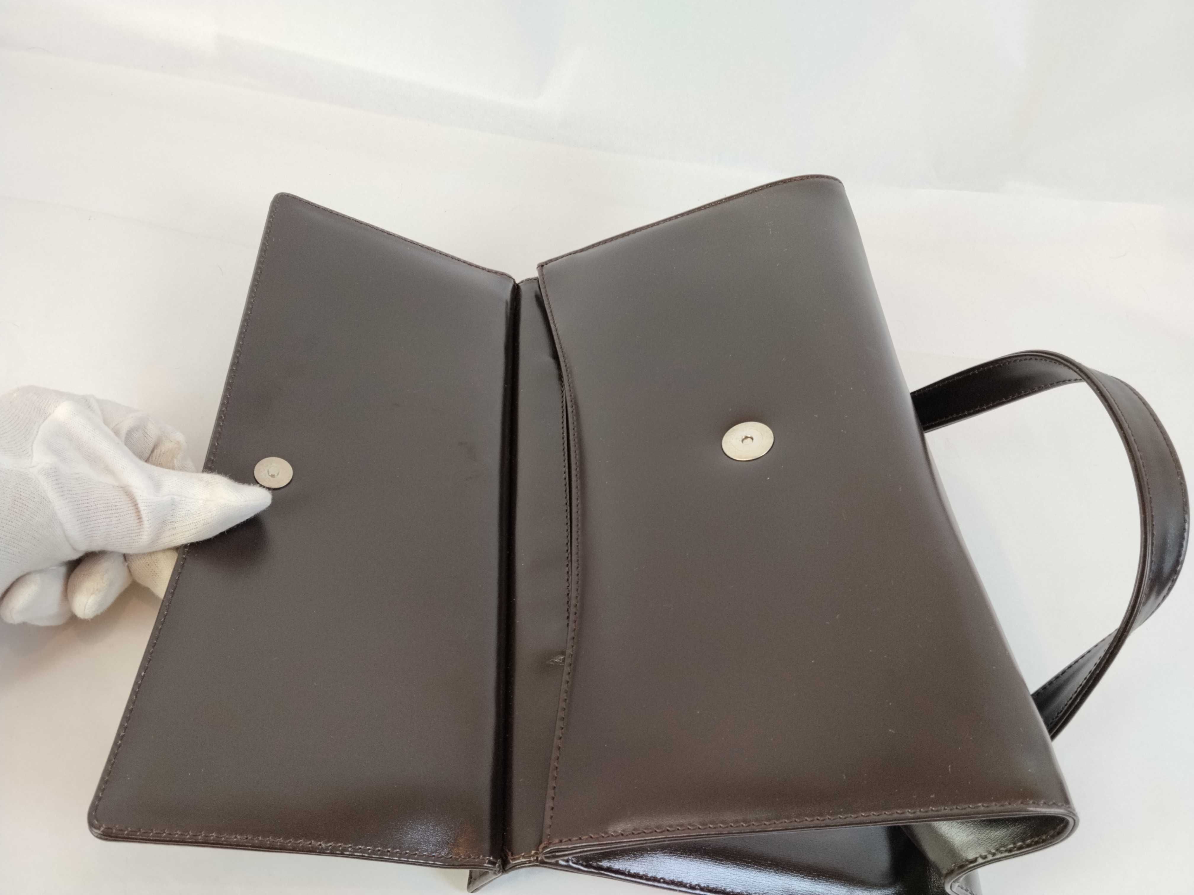 Vintage Tom Ford Era Leather Dark Brown Shoulder Bag Handbag — view 8