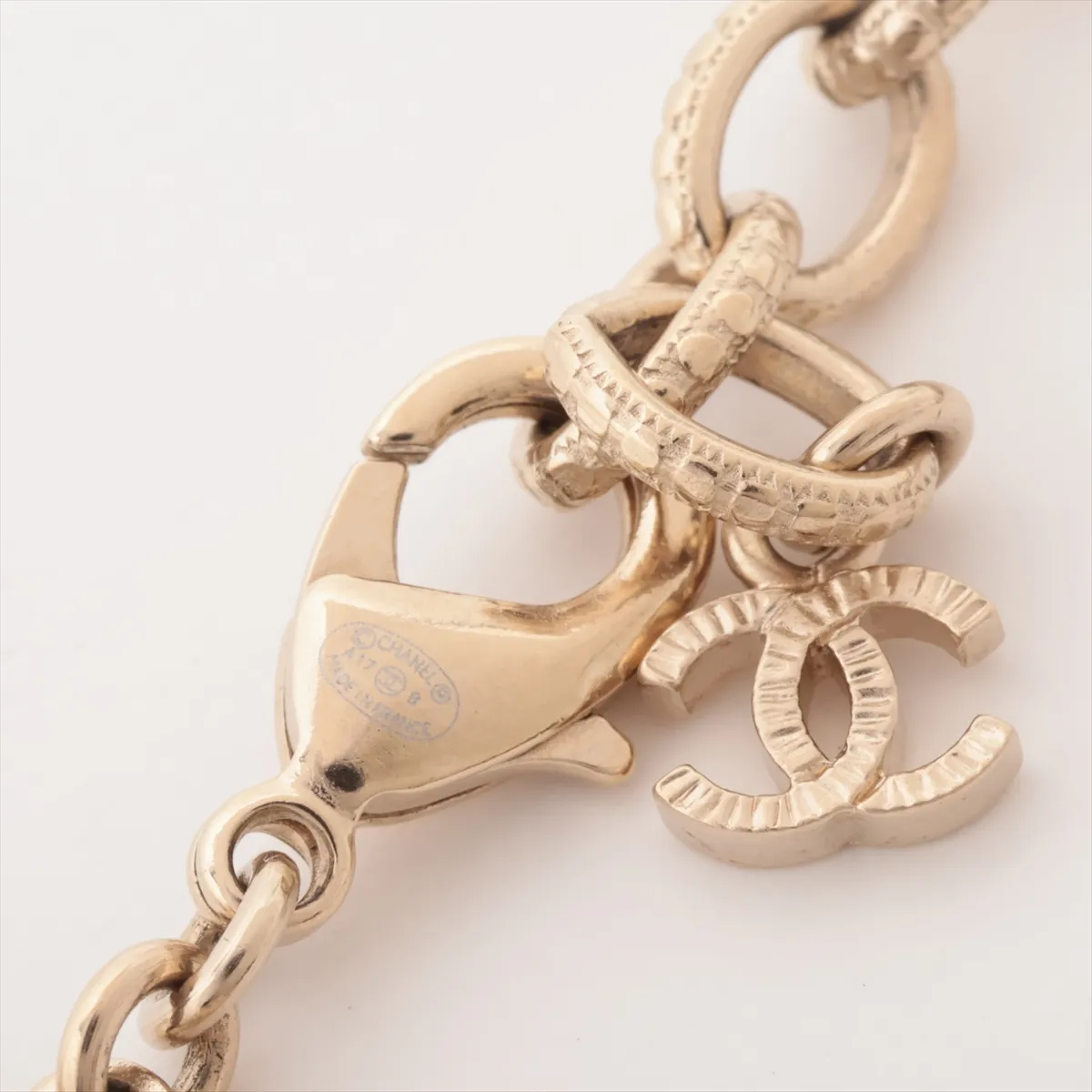 Coco Mark Star A17B Necklace, GP x Faux Pearl, Gold. Shows signs of wear, — view 5