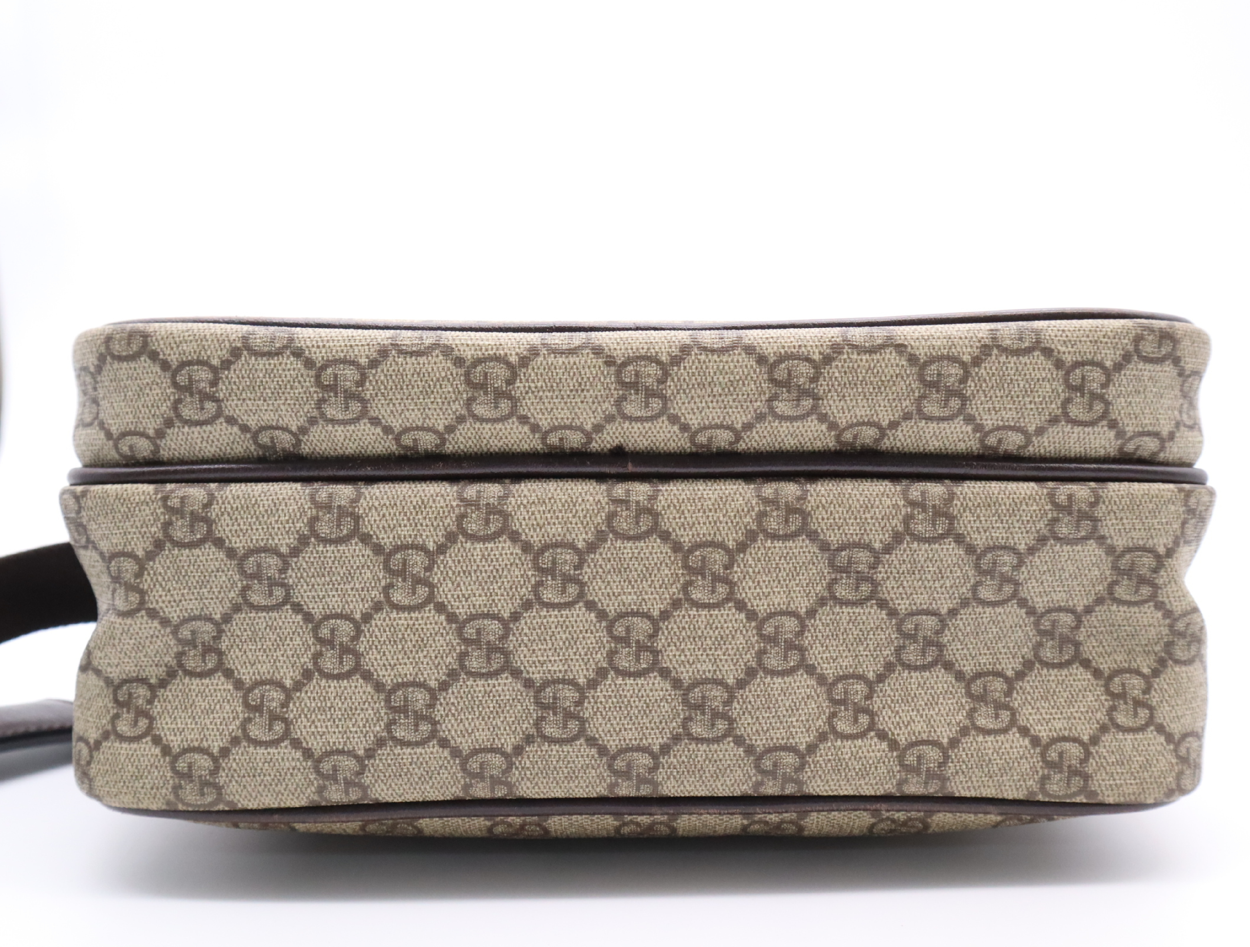 114531 GG Supreme Shoulder Bag, Beige Brown, Silver Hardware — view 4