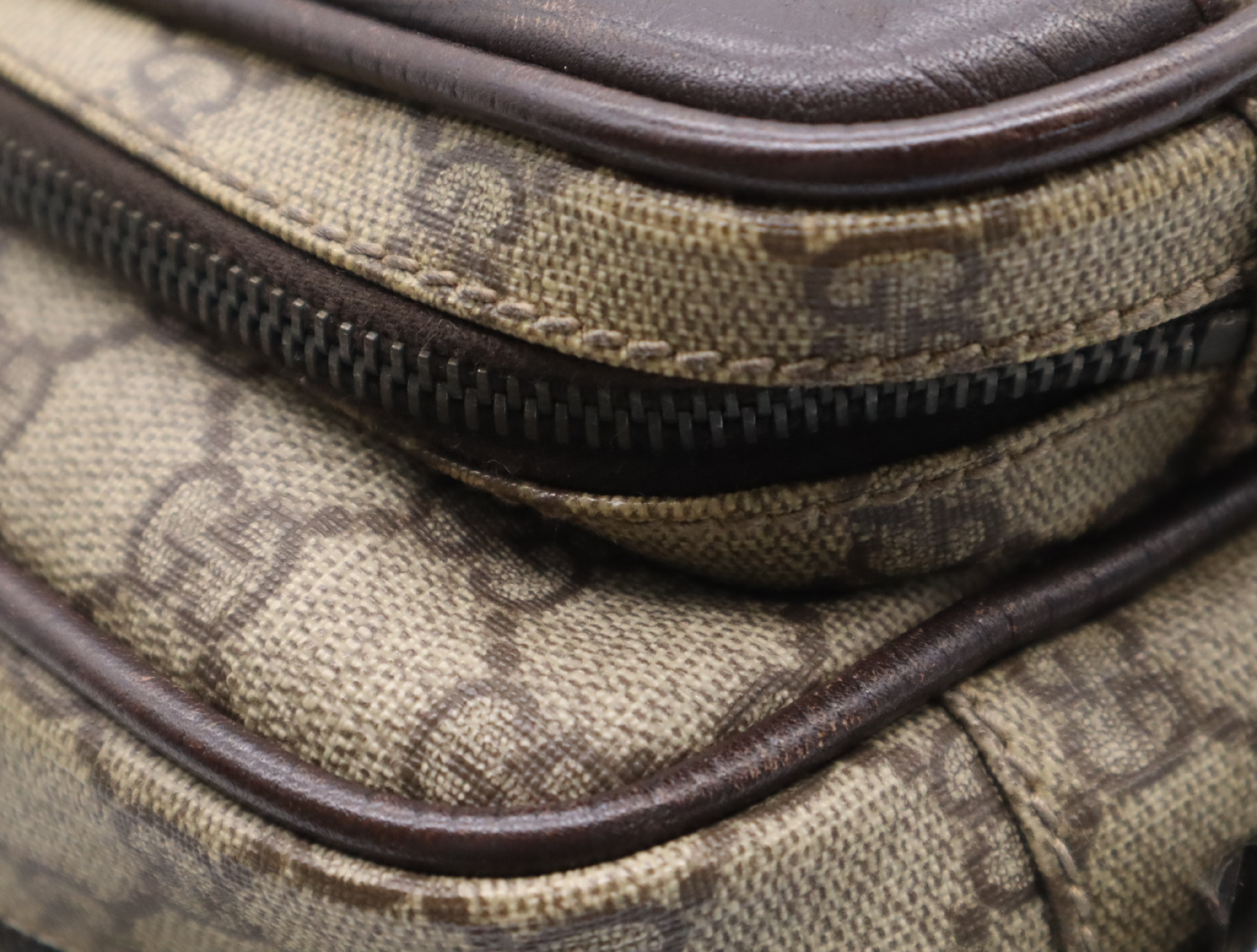 114531 GG Supreme Shoulder Bag, Beige Brown, Silver Hardware — view 10