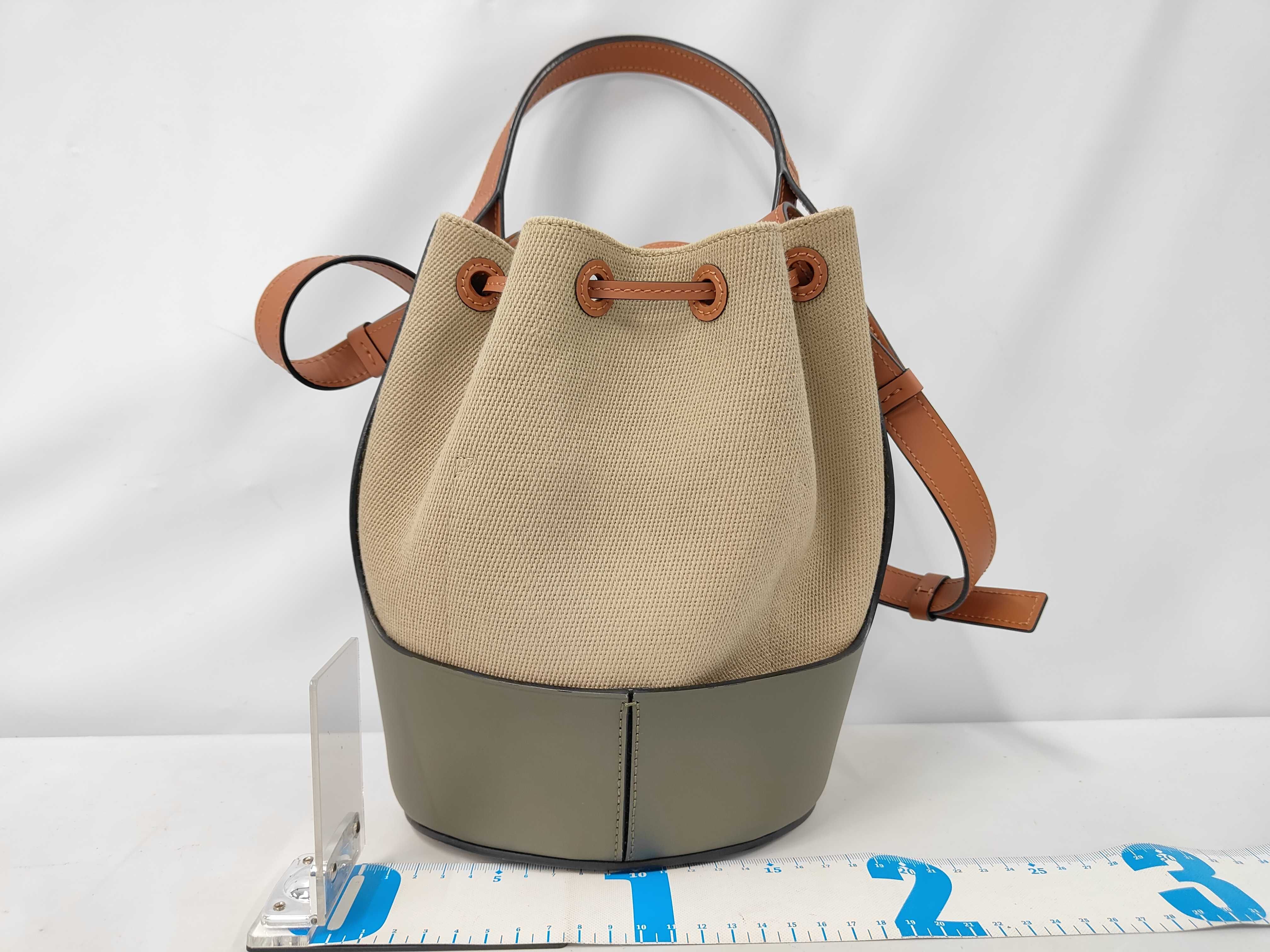 Canvas x Leather Balloon Bag Shoulder Bag — view 2