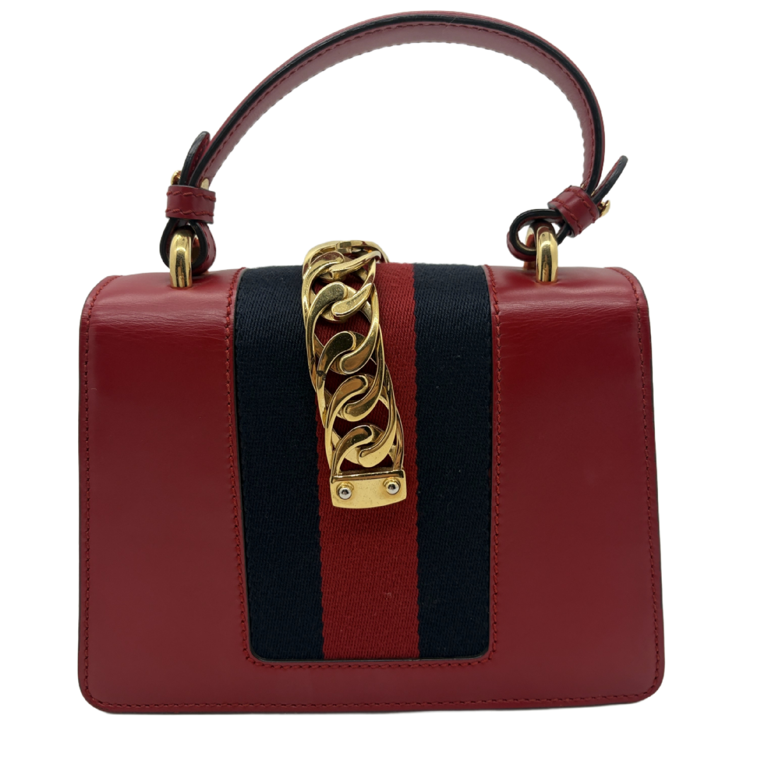 Sylvie Web Line Leather 2-Way Red Handbag — view 2