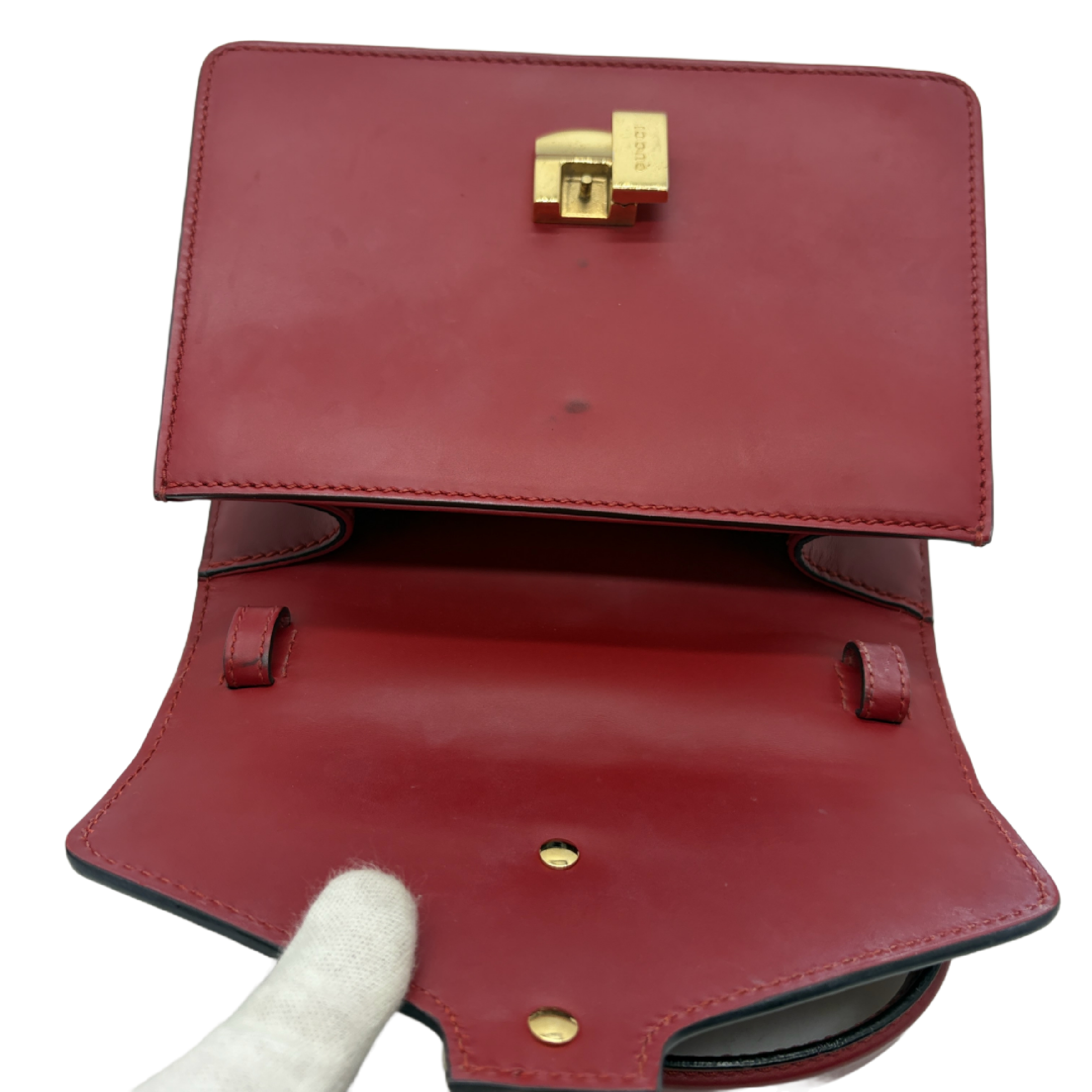 Sylvie Web Line Leather 2-Way Red Handbag — view 13
