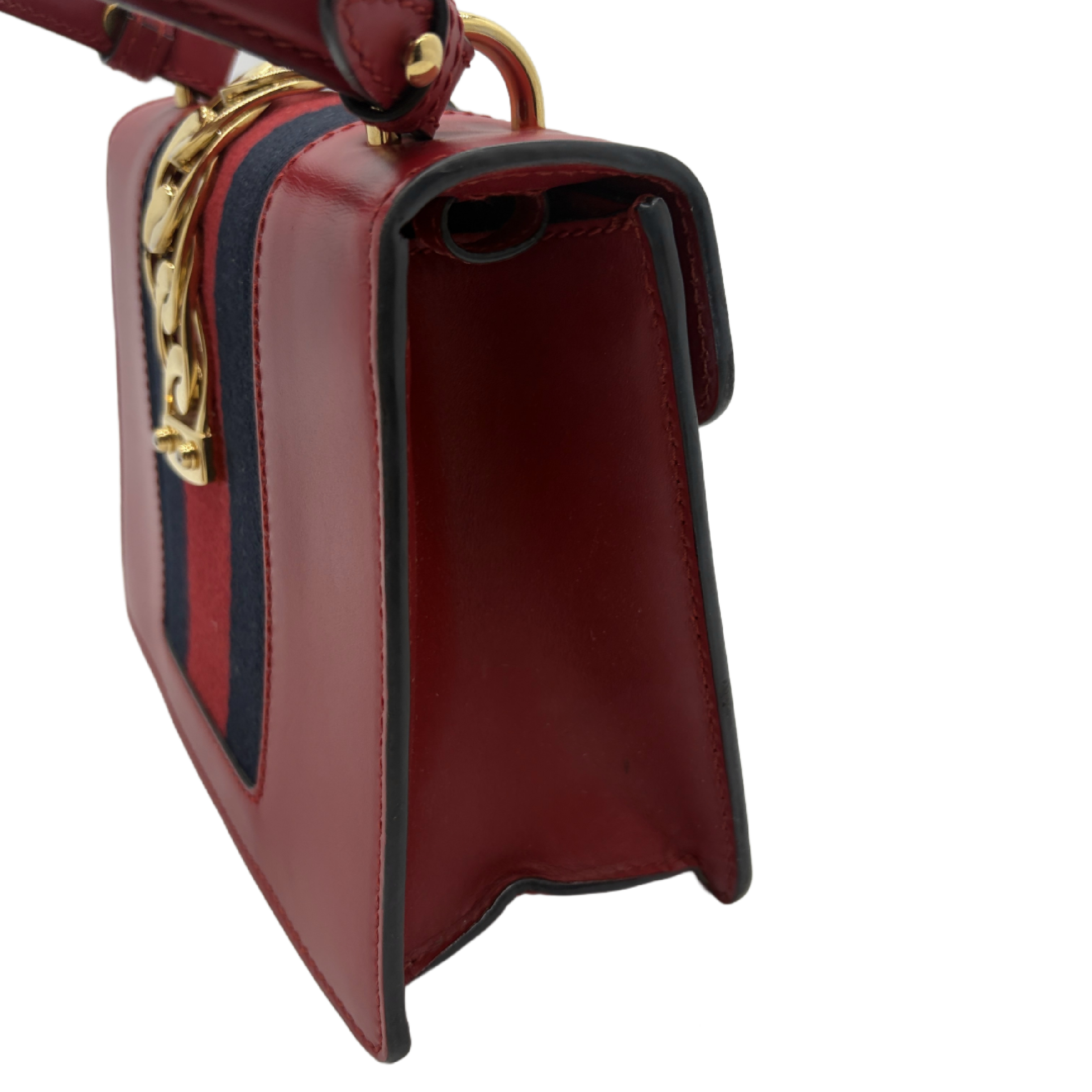 Sylvie Web Line Leather 2-Way Red Handbag — view 3
