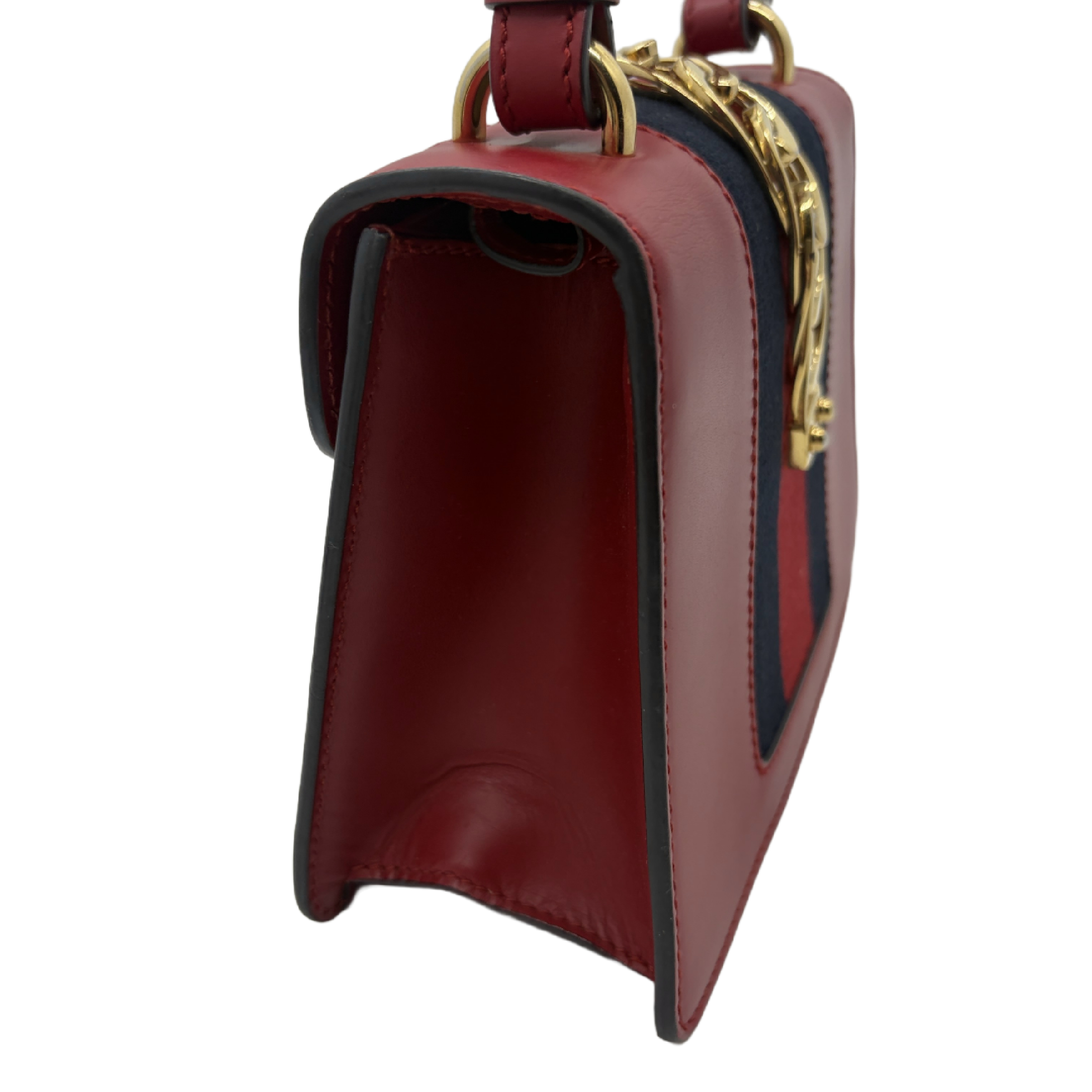 Sylvie Web Line Leather 2-Way Red Handbag — view 4