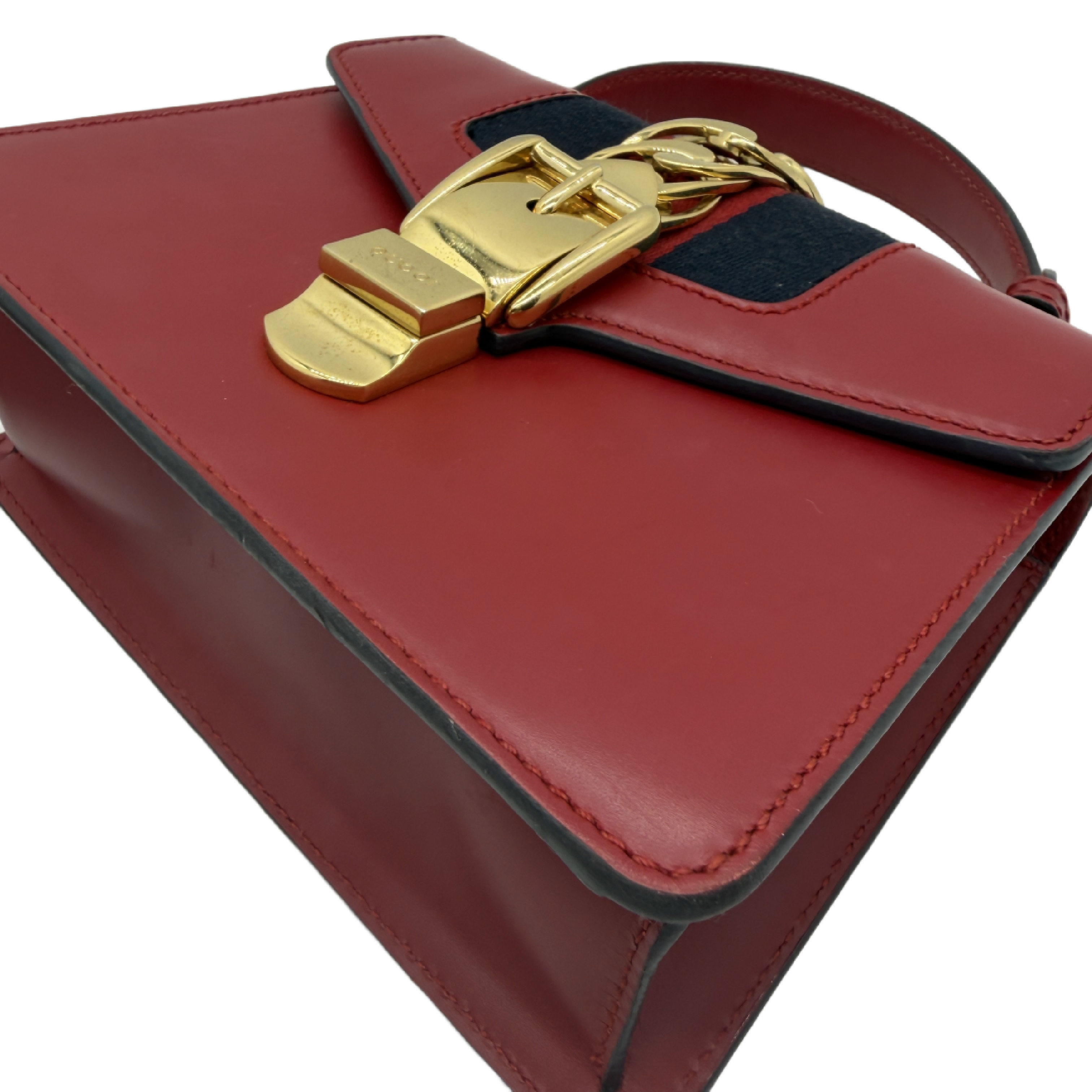 Sylvie Web Line Leather 2-Way Red Handbag — view 7