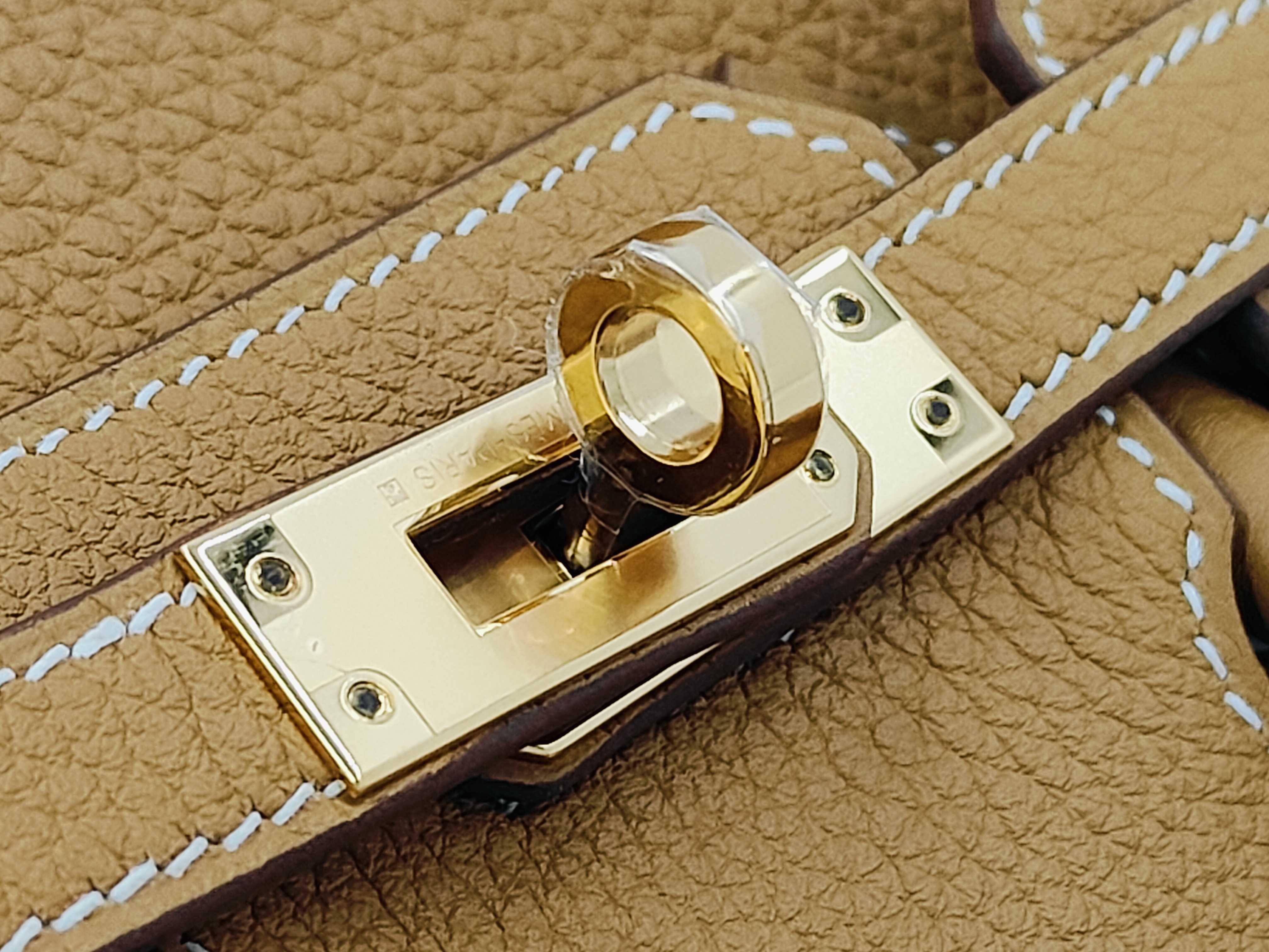 Birkin 25 Natural Sable Togo Leather, Gold Hardware, K Stamp Handbag — view 8