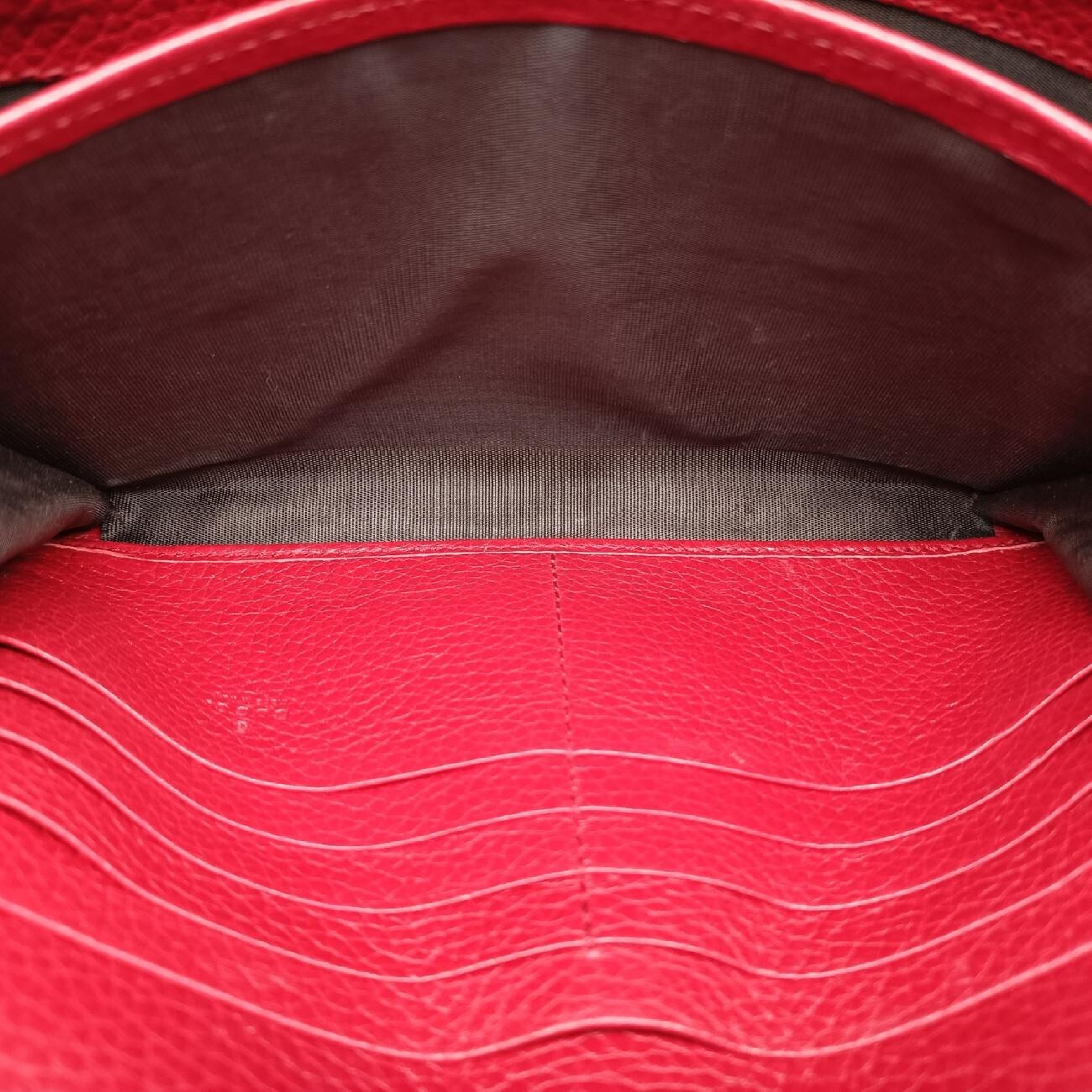 GG Marmont Red Leather Shoulder Bag 401232 — view 6