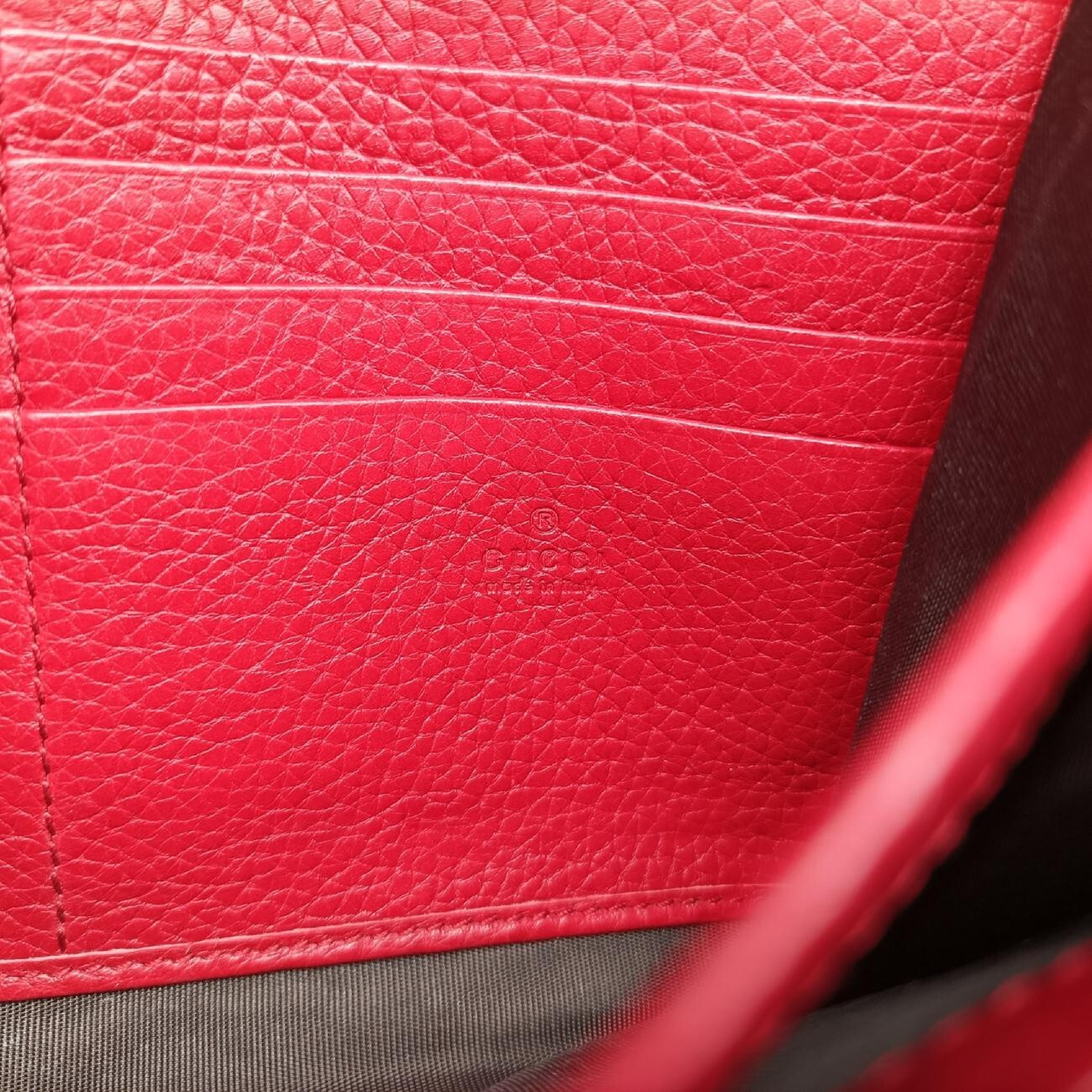 GG Marmont Red Leather Shoulder Bag 401232 — view 7