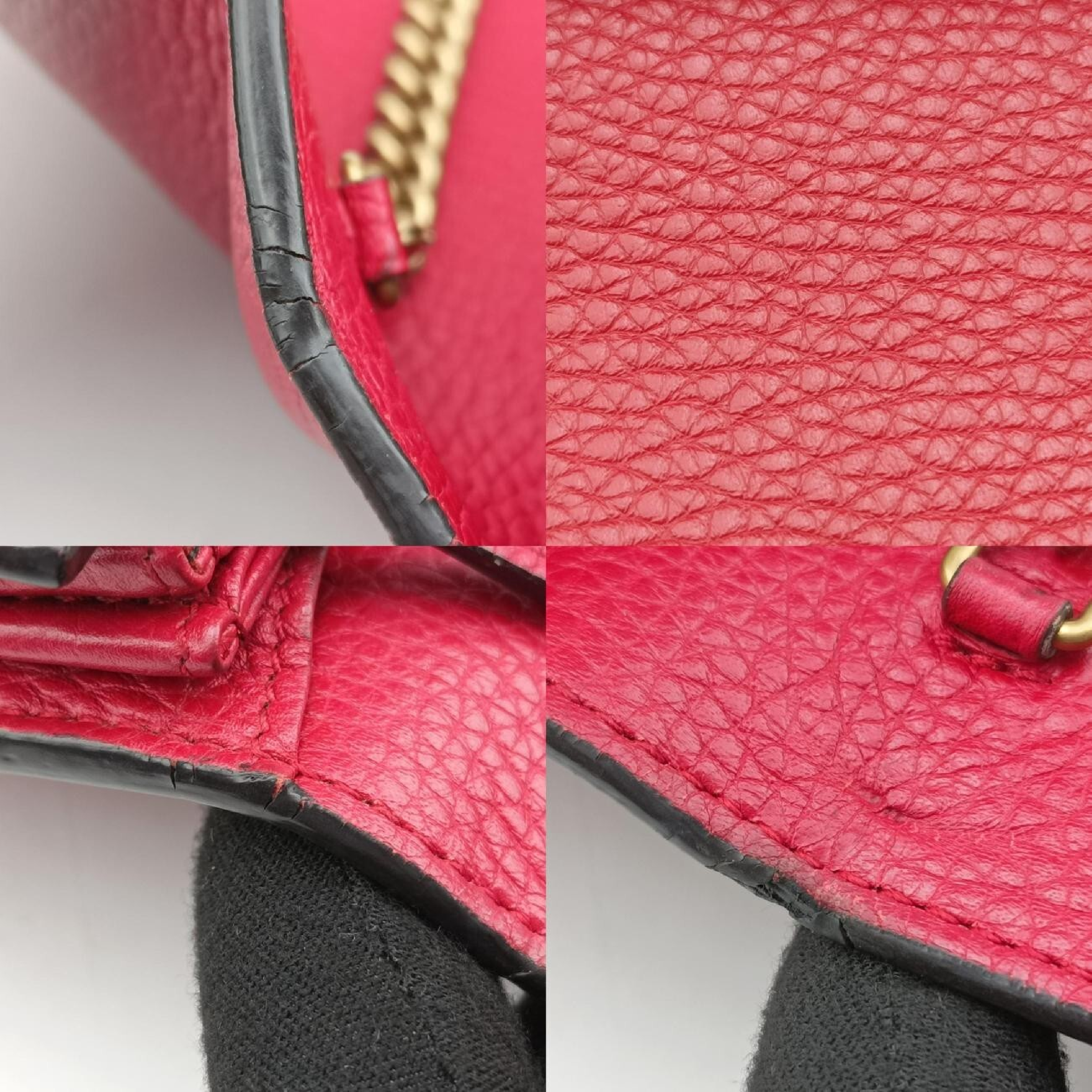 GG Marmont Red Leather Shoulder Bag 401232 — view 9