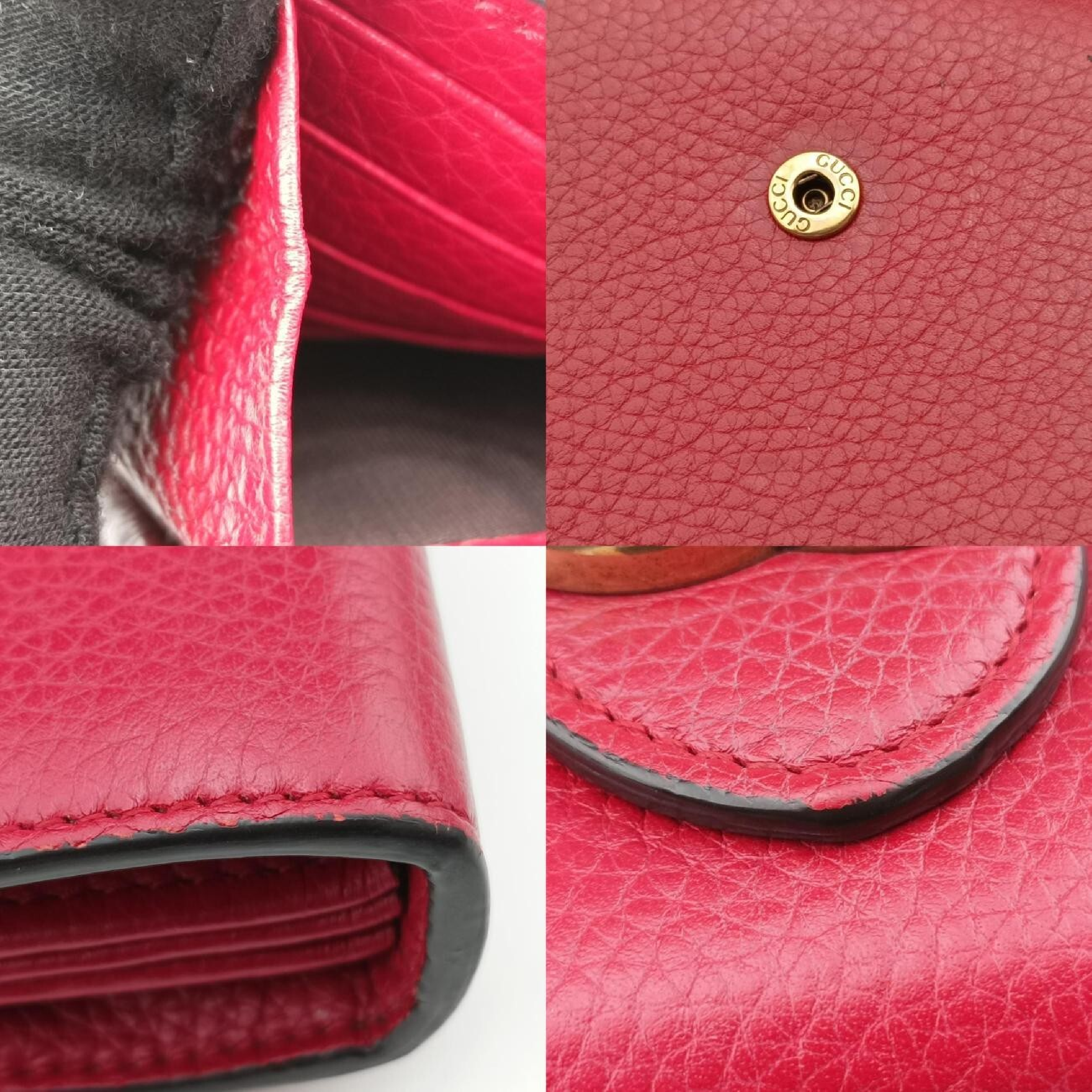 GG Marmont Red Leather Shoulder Bag 401232 — view 10
