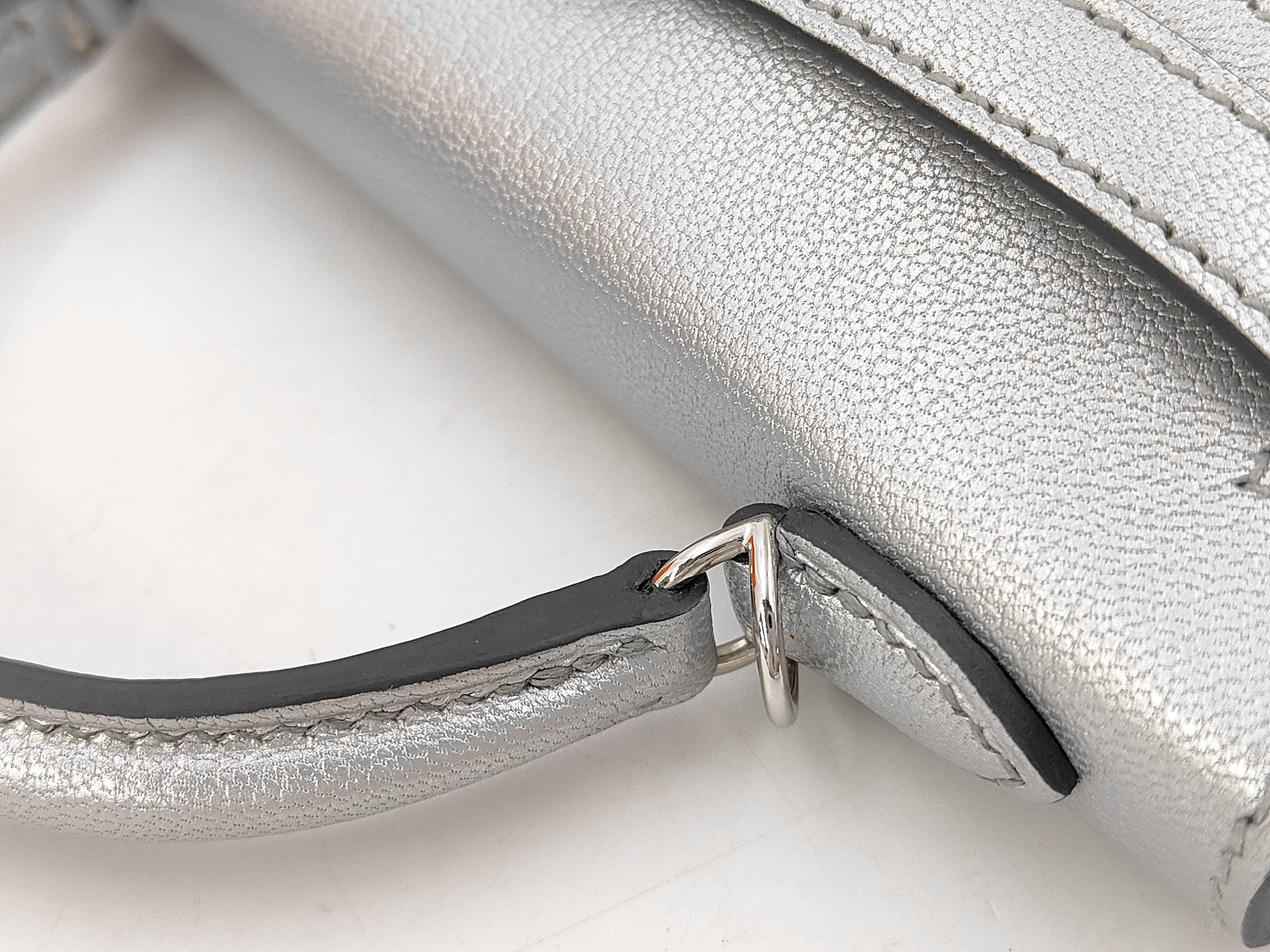 Mini Kelly Argent Silver K Stamp Handbag — view 5