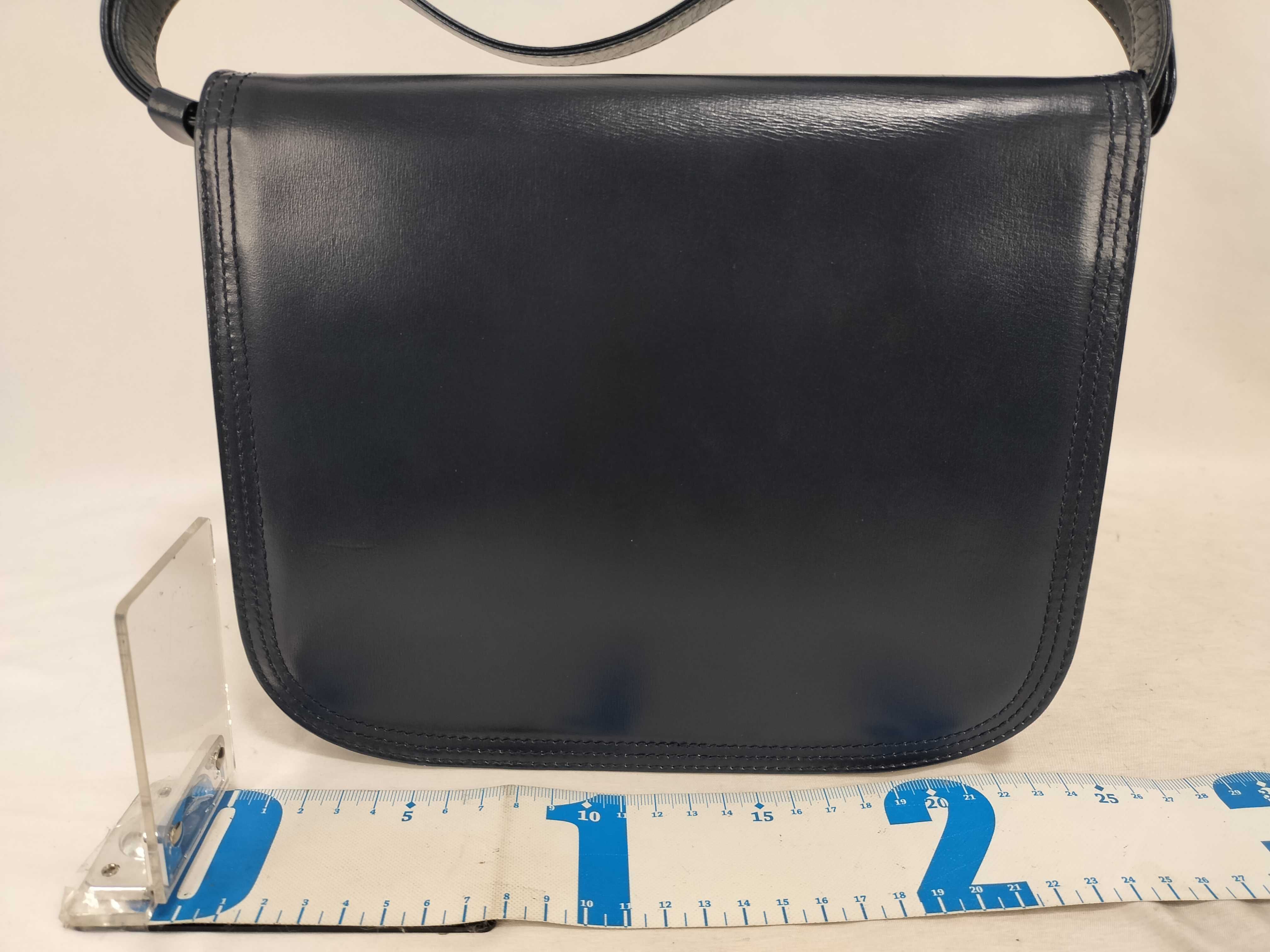 handbag, leather, navy, shoulder bag. — view 2