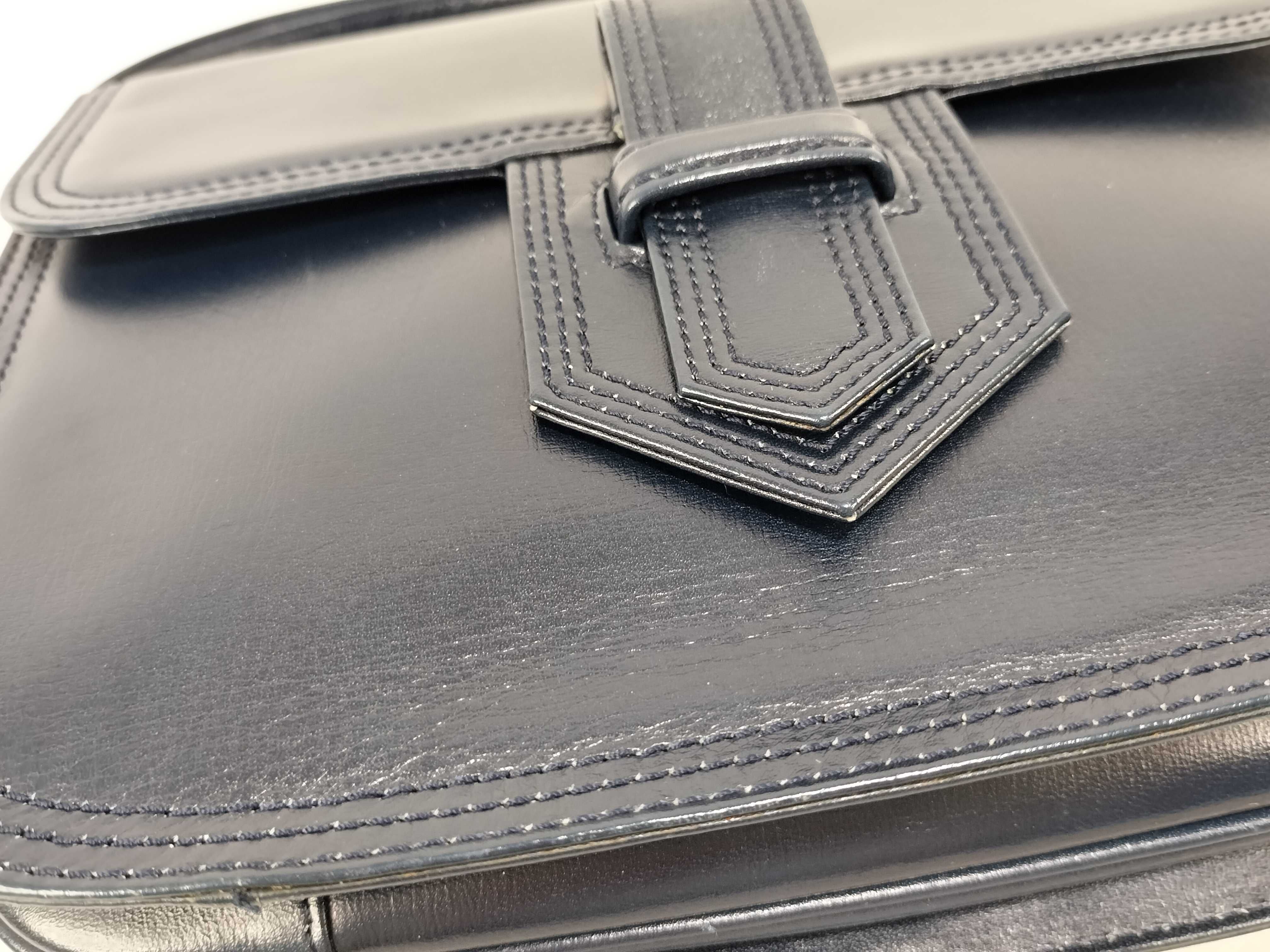 handbag, leather, navy, shoulder bag. — view 15