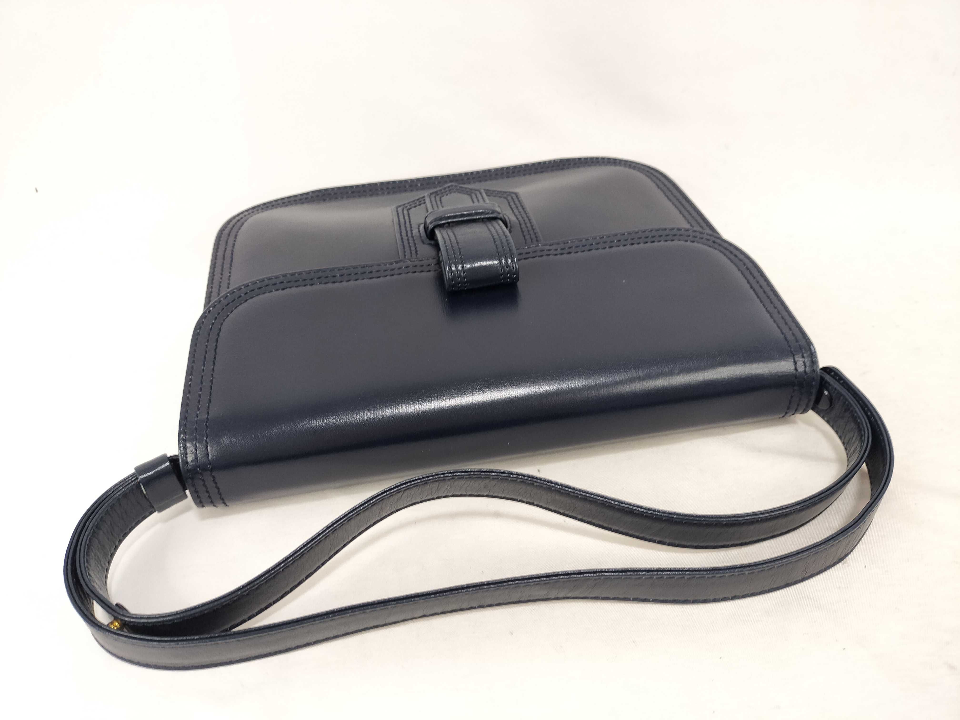 handbag, leather, navy, shoulder bag. — view 3