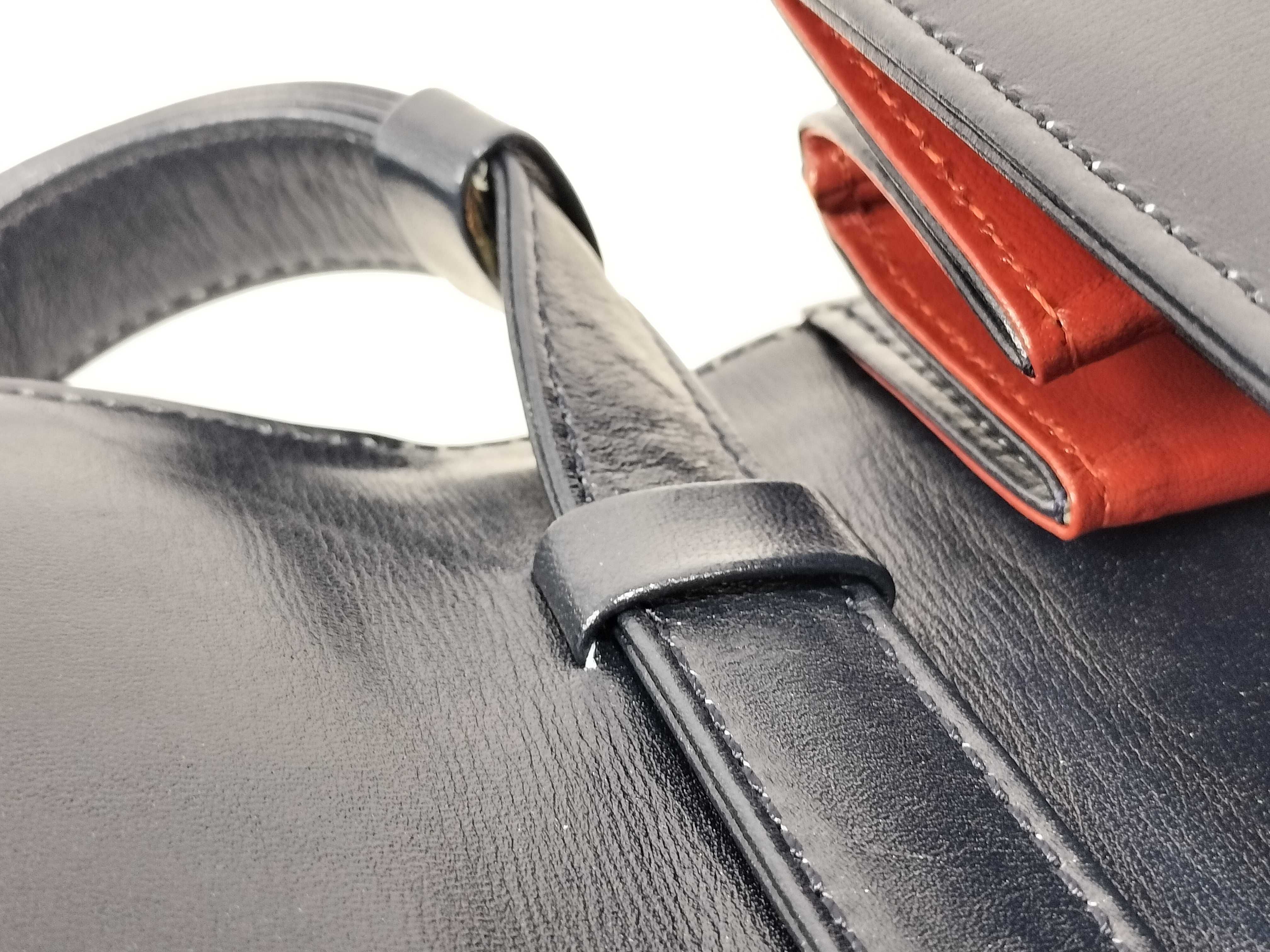handbag, leather, navy, shoulder bag. — view 5