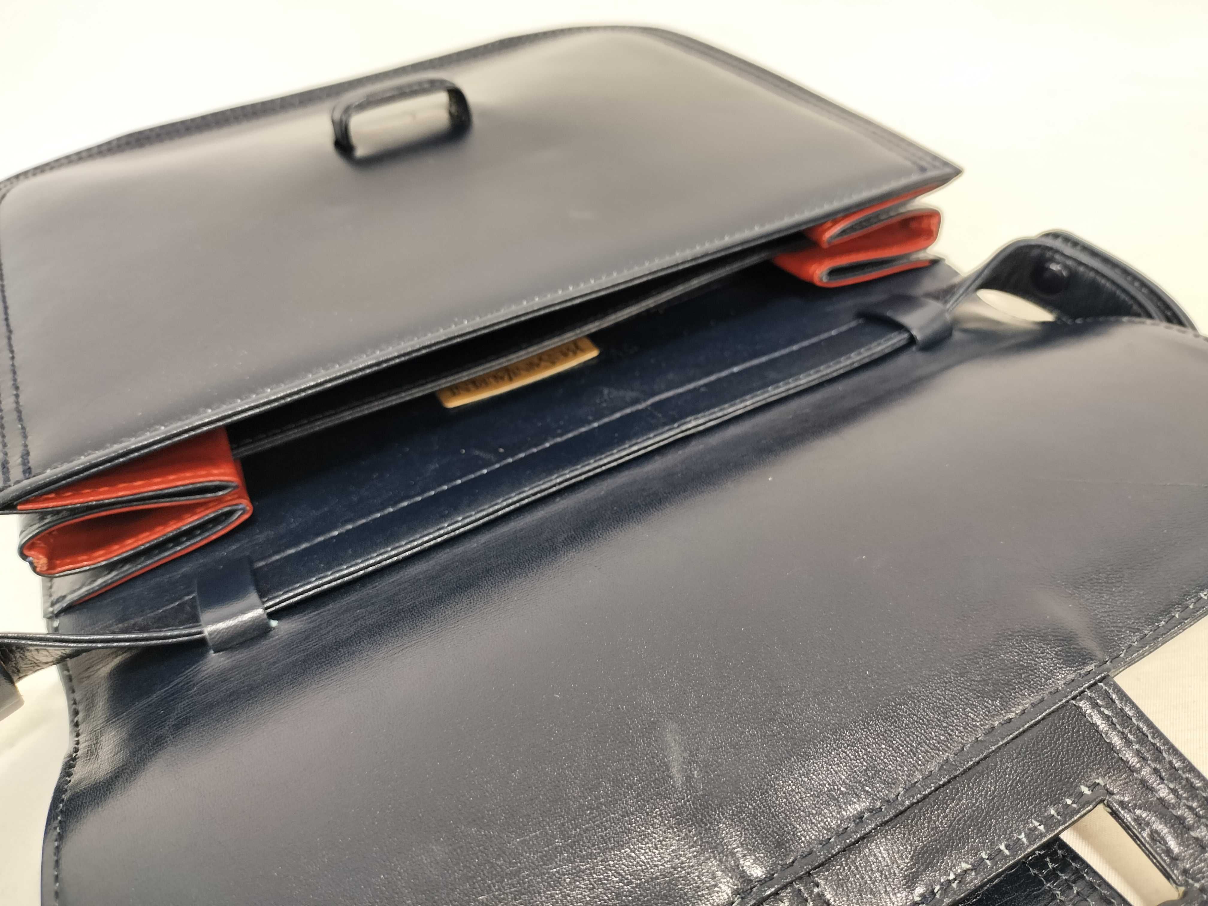 handbag, leather, navy, shoulder bag. — view 8