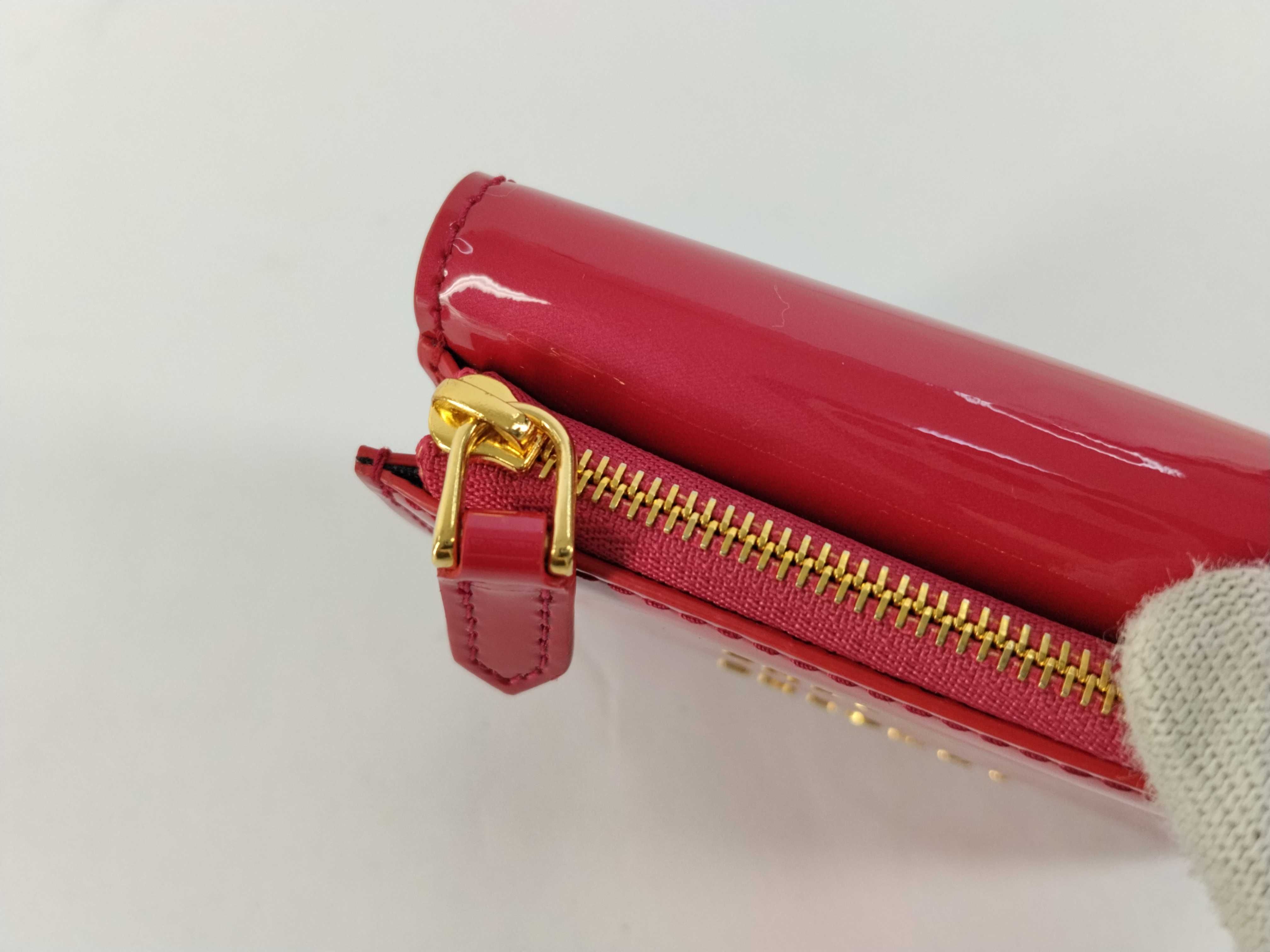 Serpenti Pink Patent Leather Tri-fold Wallet Compact Wallet Box — view 14