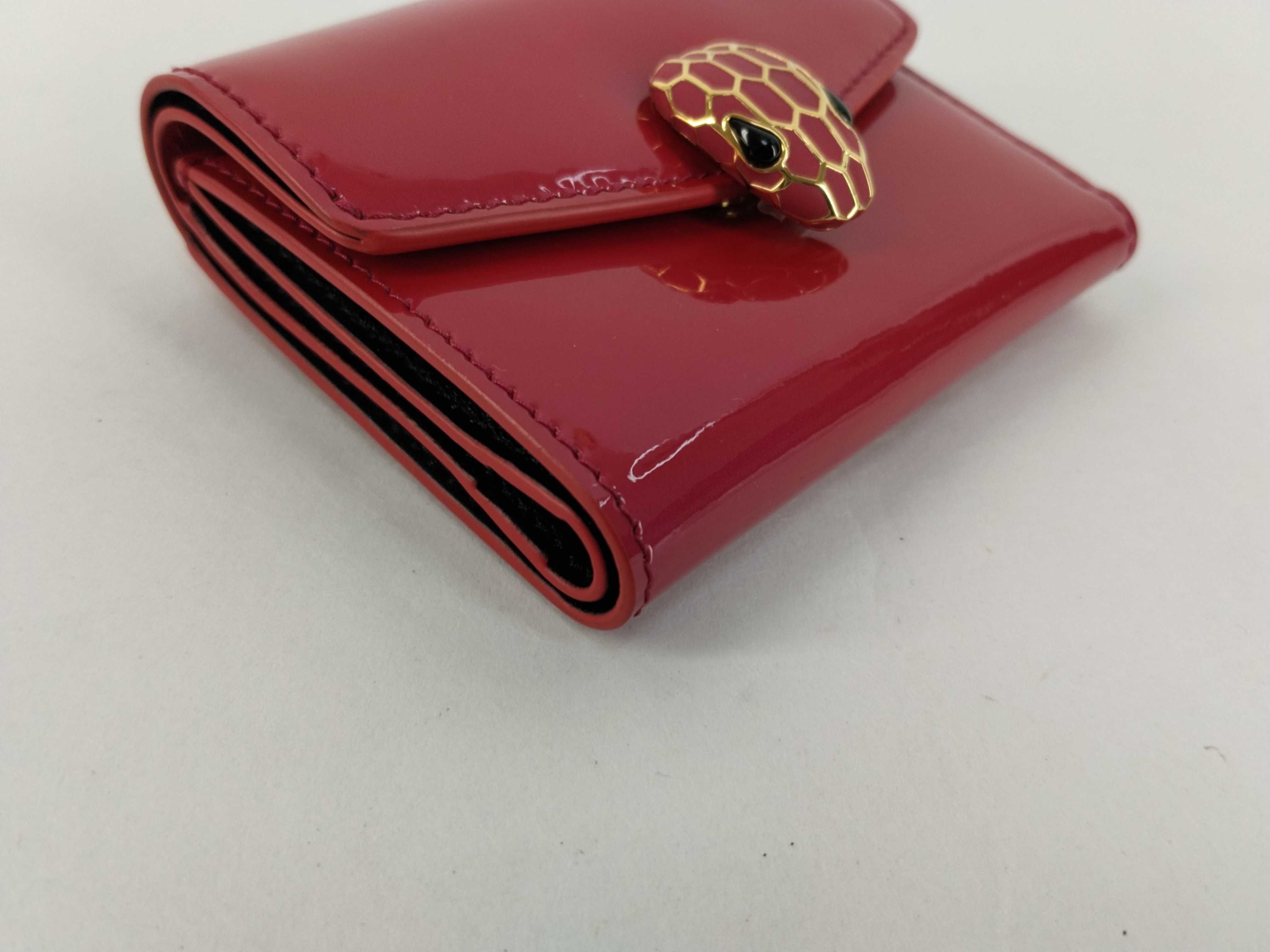 Serpenti Pink Patent Leather Tri-fold Wallet Compact Wallet Box — view 3