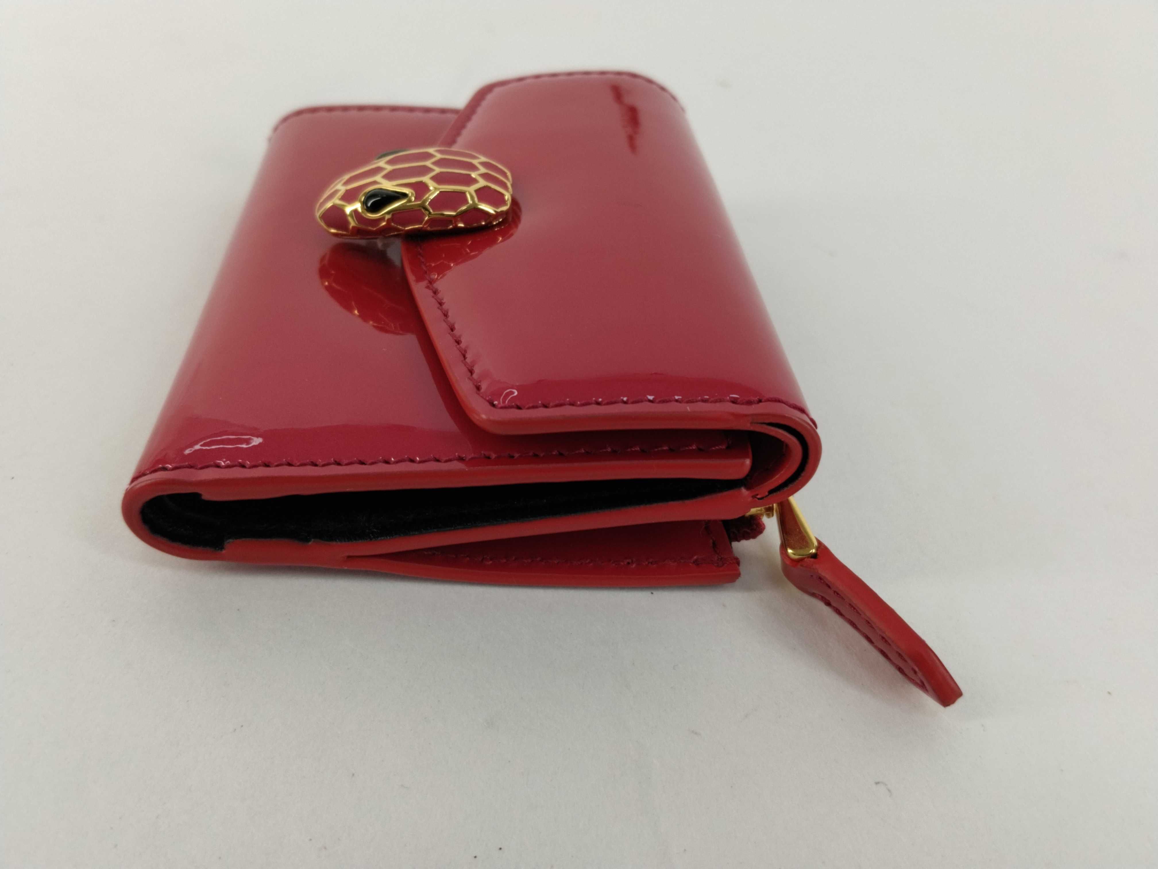 Serpenti Pink Patent Leather Tri-fold Wallet Compact Wallet Box — view 6